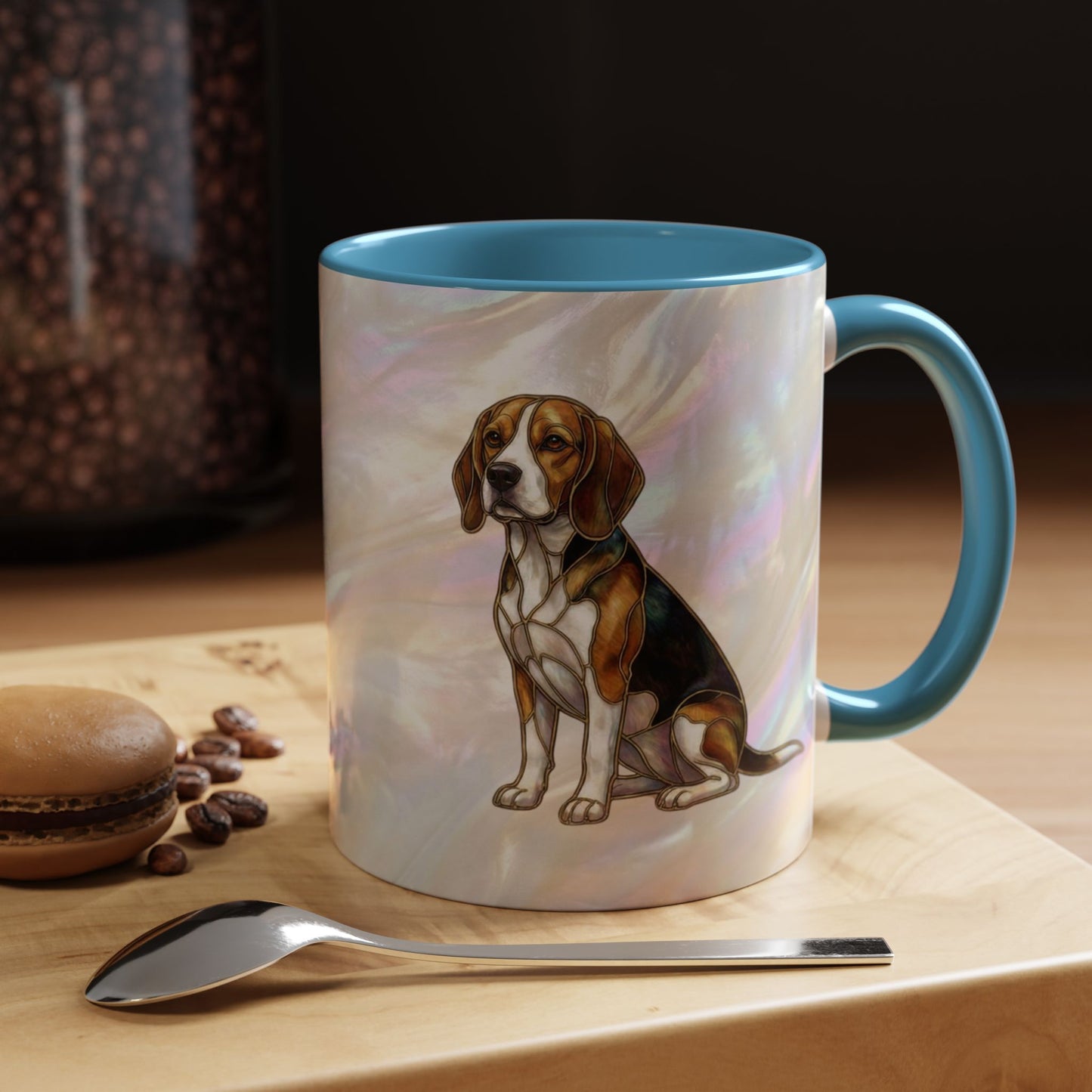Beagle Accent Coffee Mug — Stained Glass Design (11/15oz) - 14615
