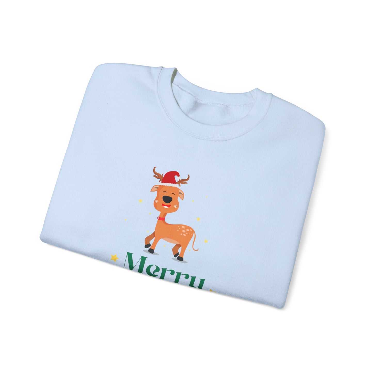 Reindeer, Merry Christmas - Unisex Heavy Blend™ Crewneck Sweatshirt