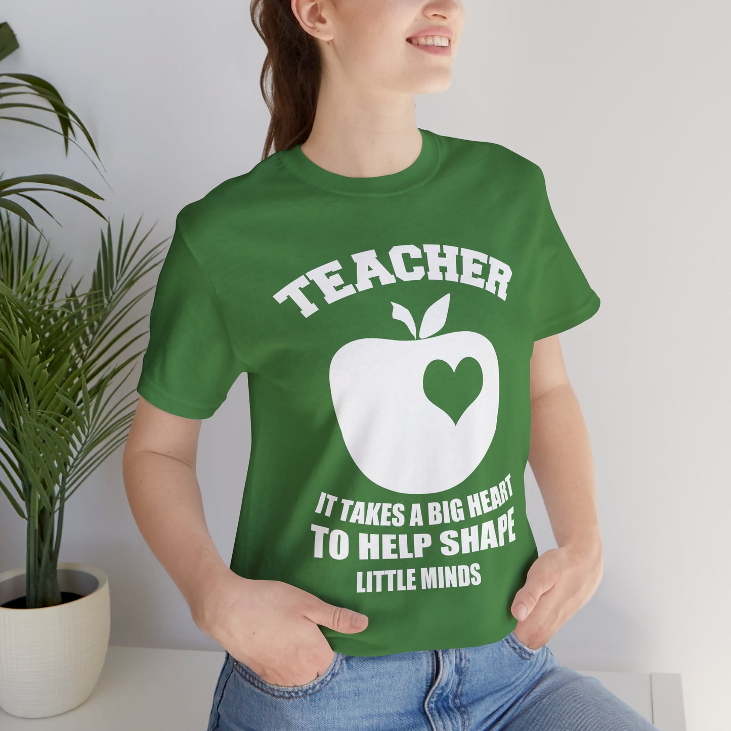 Teacher: It Takes A Big Heart To Help Shape Little Minds - Unisex Jersey Short Sleeve Tee - 13392