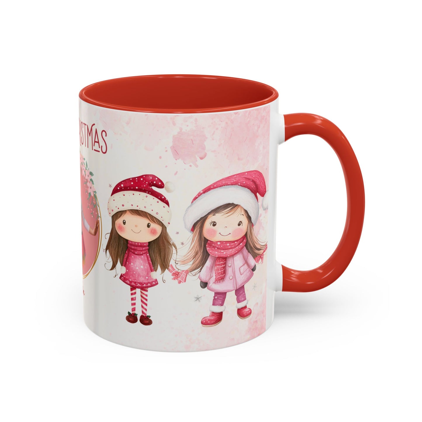 Amelia, Christmas Girl, Customizable - Accent Coffee Mug (11, 15oz) - 10144