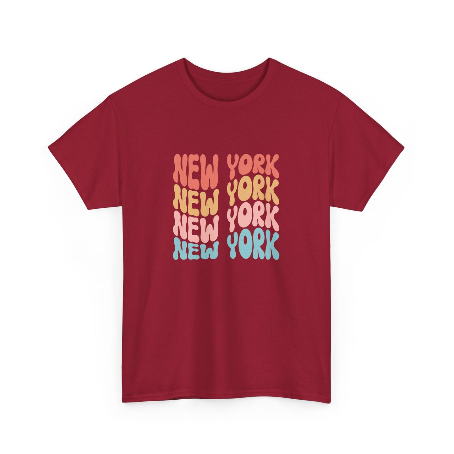 Retro New York Unisex Heavy Cotton Tee - Casual Streetwear Style - 12003