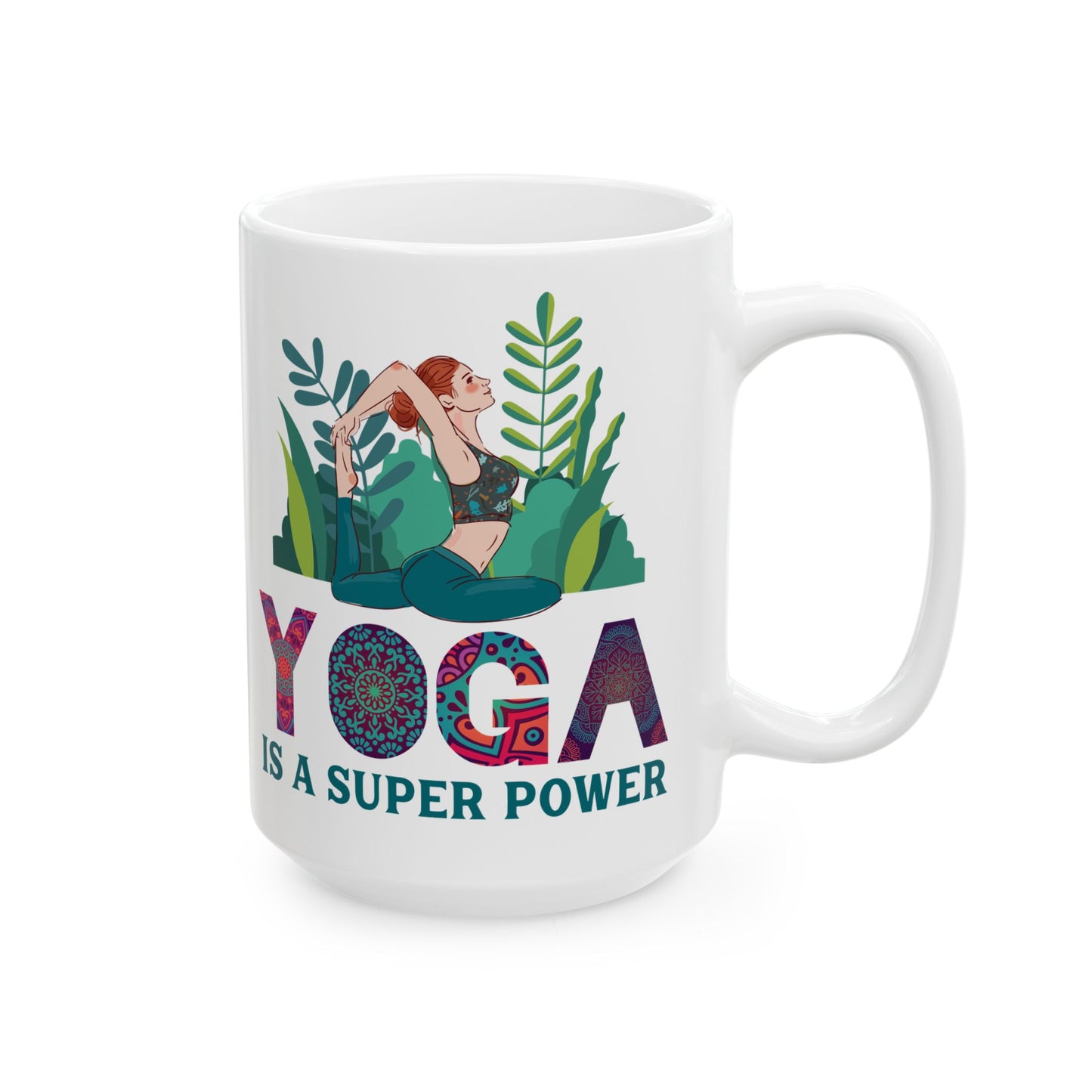 Yoga Power Ceramic Mug – Positive Affirmation Coffee Cup, Yoga Lover Gift - 13152
