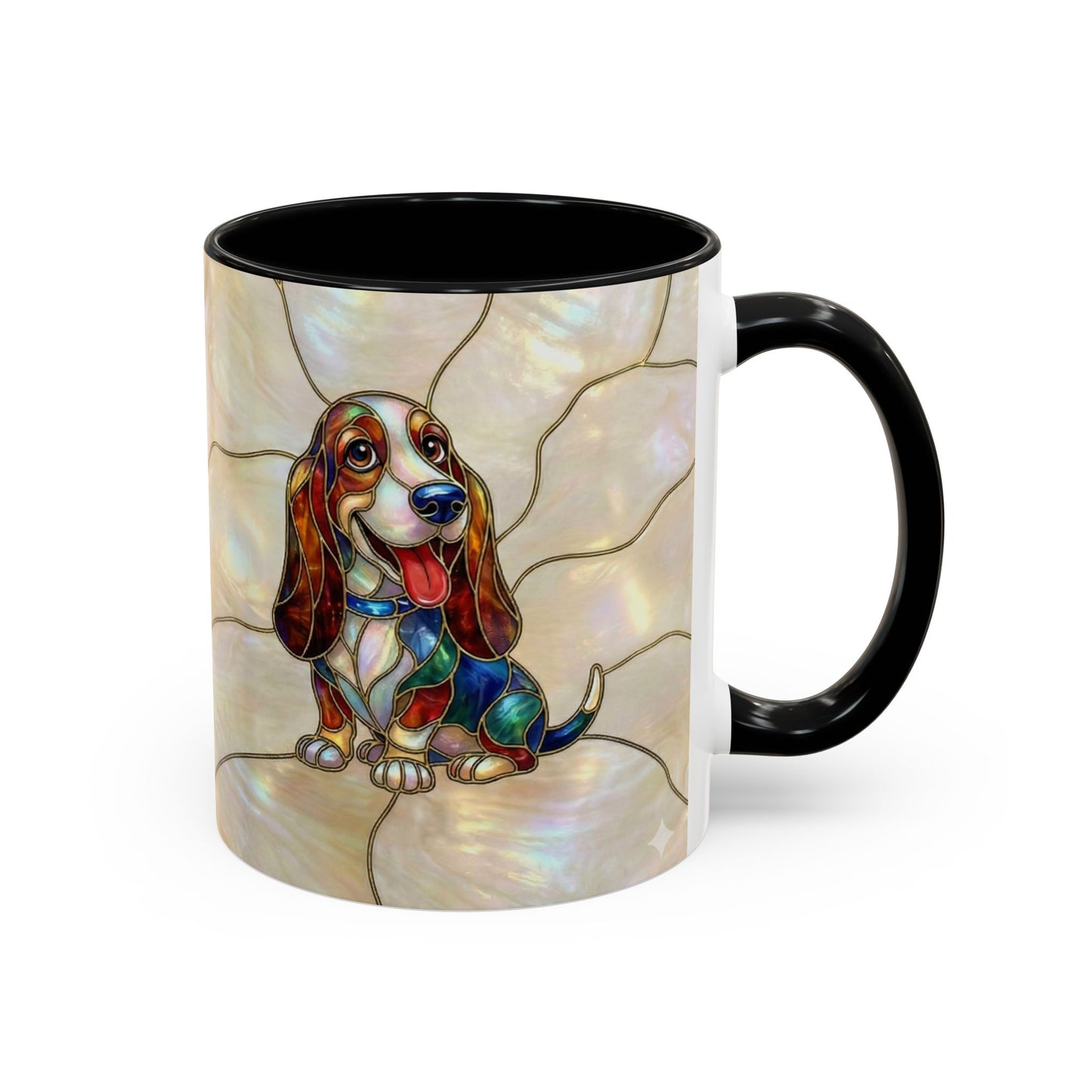 Basset Hound Stained Glass Accent Coffee Mug (11/15oz) - 14520