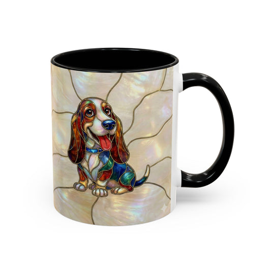 Basset Hound Stained Glass Accent Coffee Mug (11/15oz) - 14520