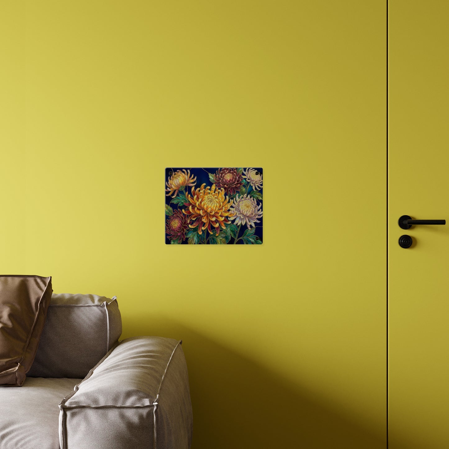 Chrysanthemum Acrylic Wall Art Panel — Floral Botanical Home Décor - 14609