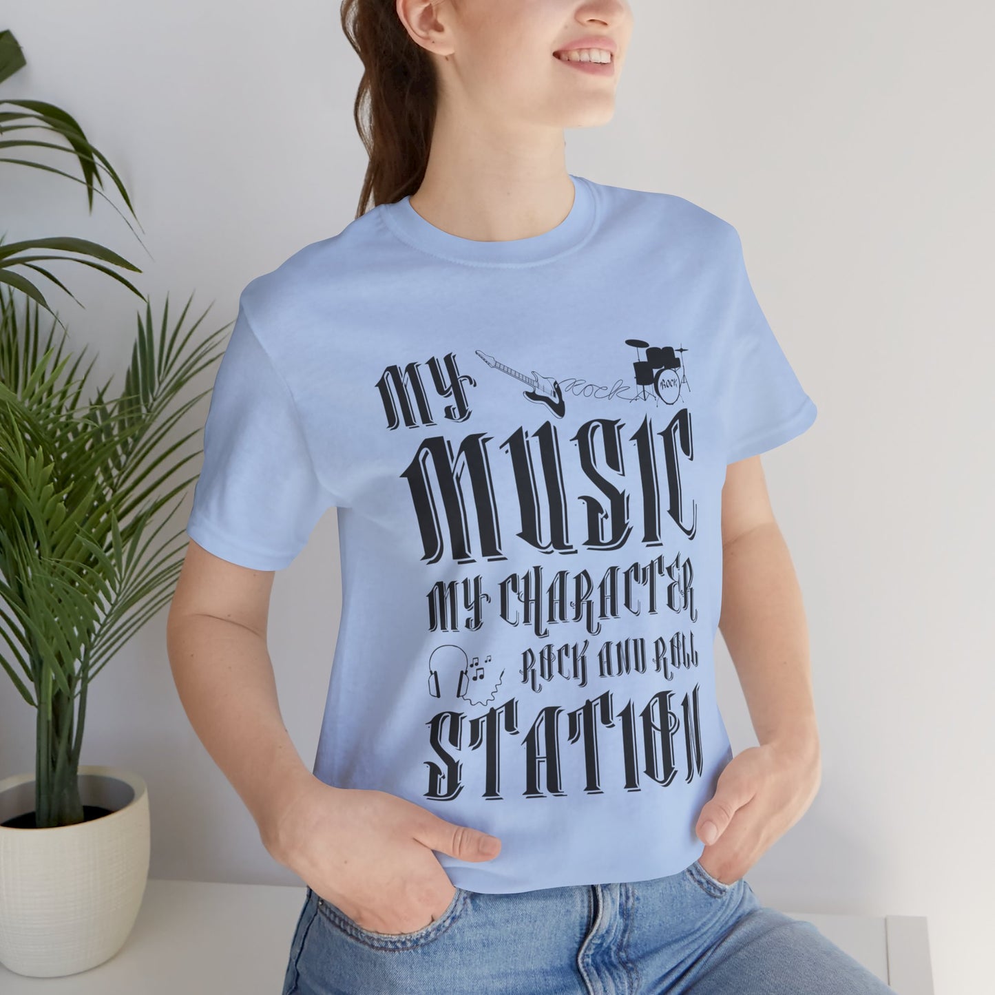 My Music My Character, Rock & Roll Station - Unisex Jersey Short Sleeve Tee