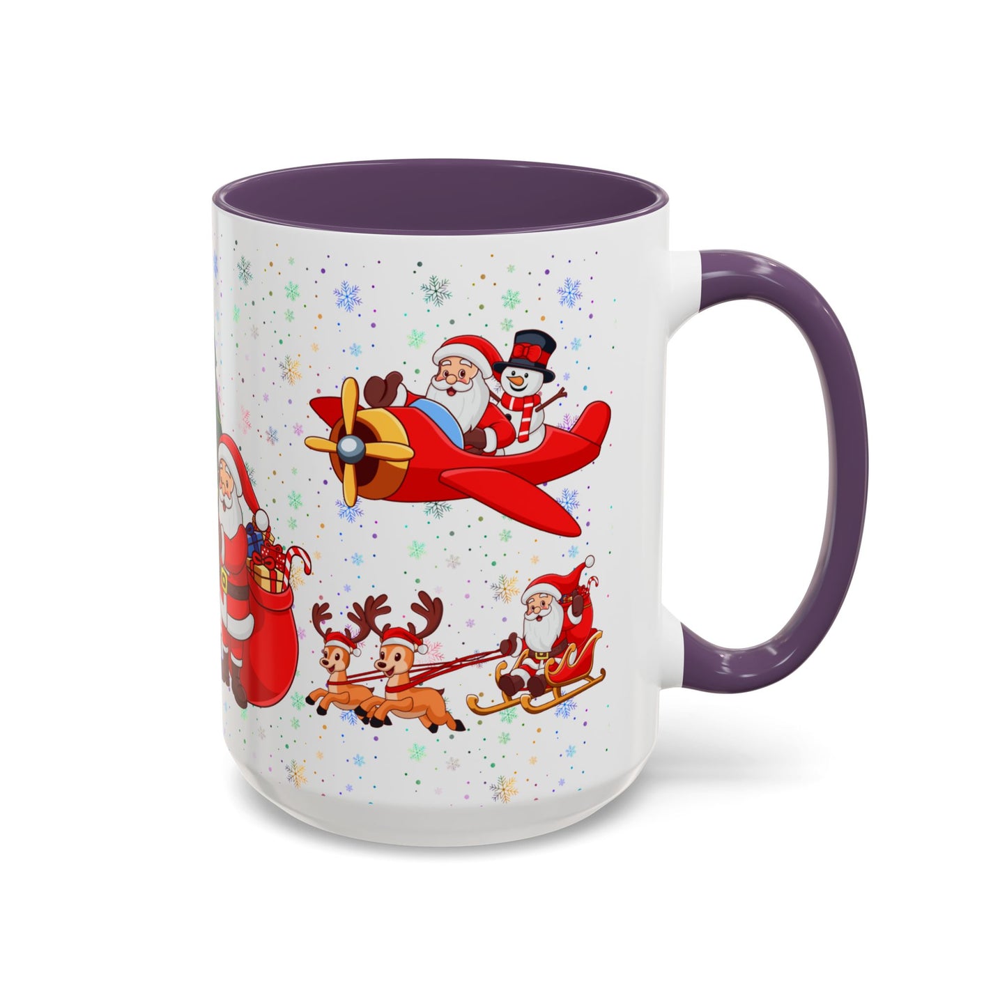 Christmas Party, Santa, Snowman & Reindeer - Accent Coffee Mug (11, 15oz) - 10429