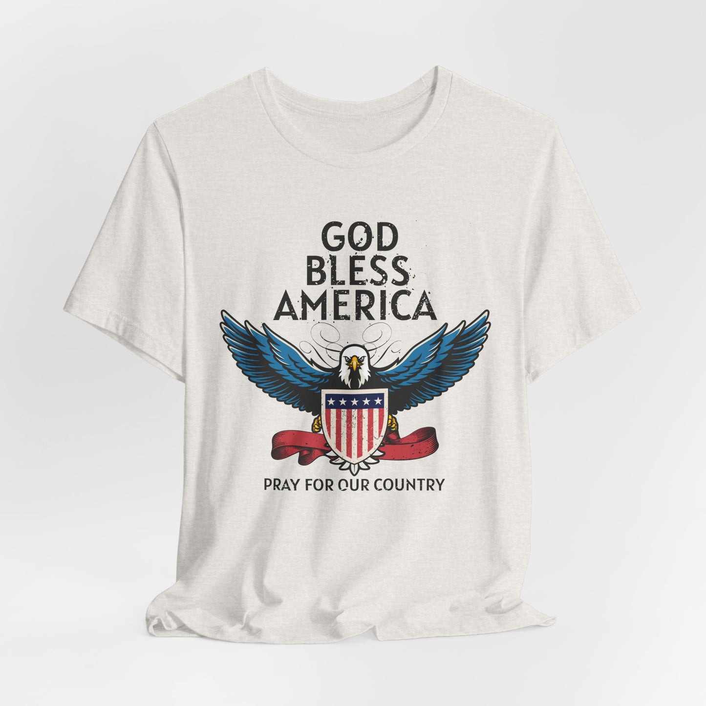 God Bless America Unisex Tee | Patriotic Shirt, American Eagle Design, Casual Wear, Independence Day, Gifts for Veterans - 13786