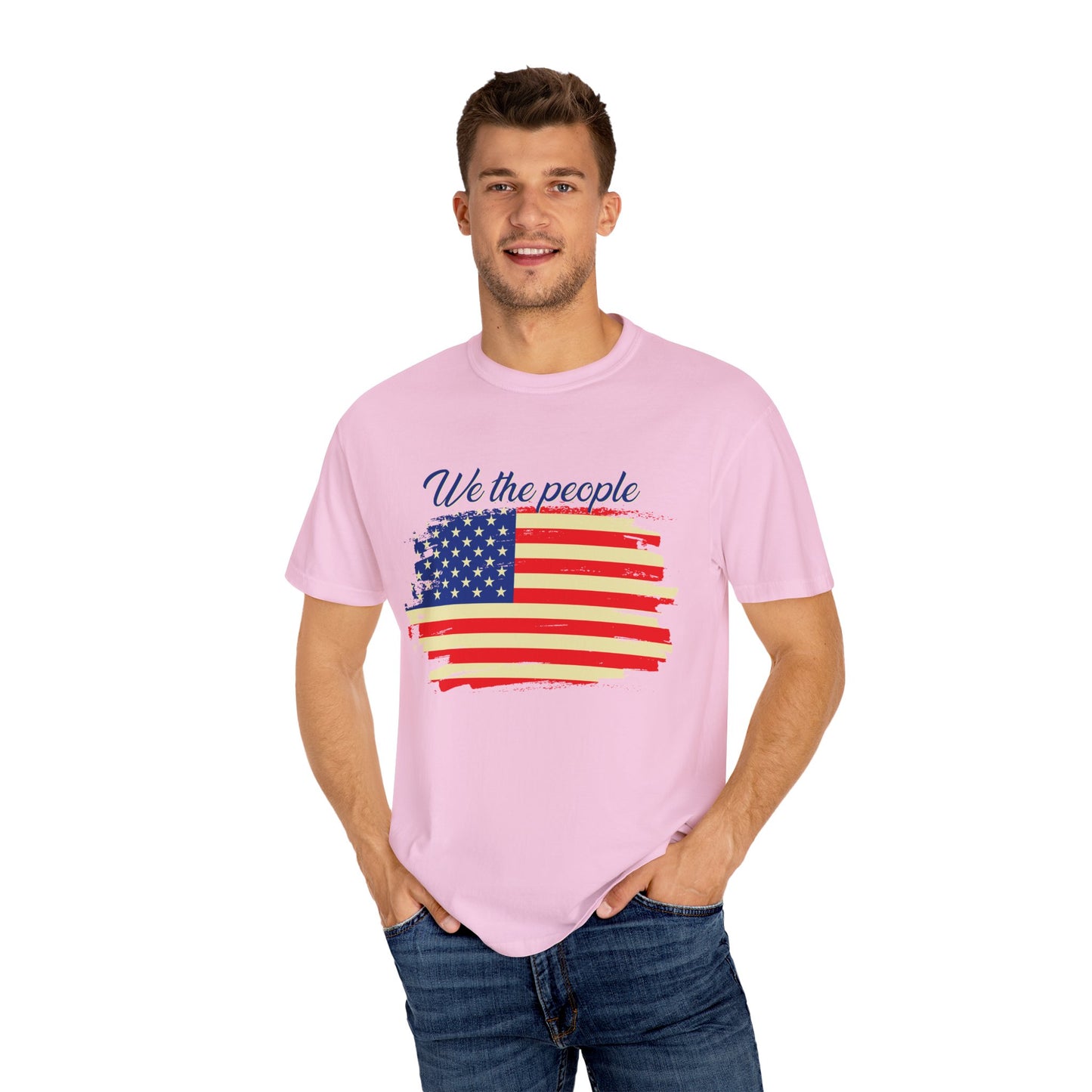 Patriotic Garment-Dyed T-Shirt - We the People, Independence Day Gift, Casual Wear, Constitution Day, Freedom Apparel - 13691
