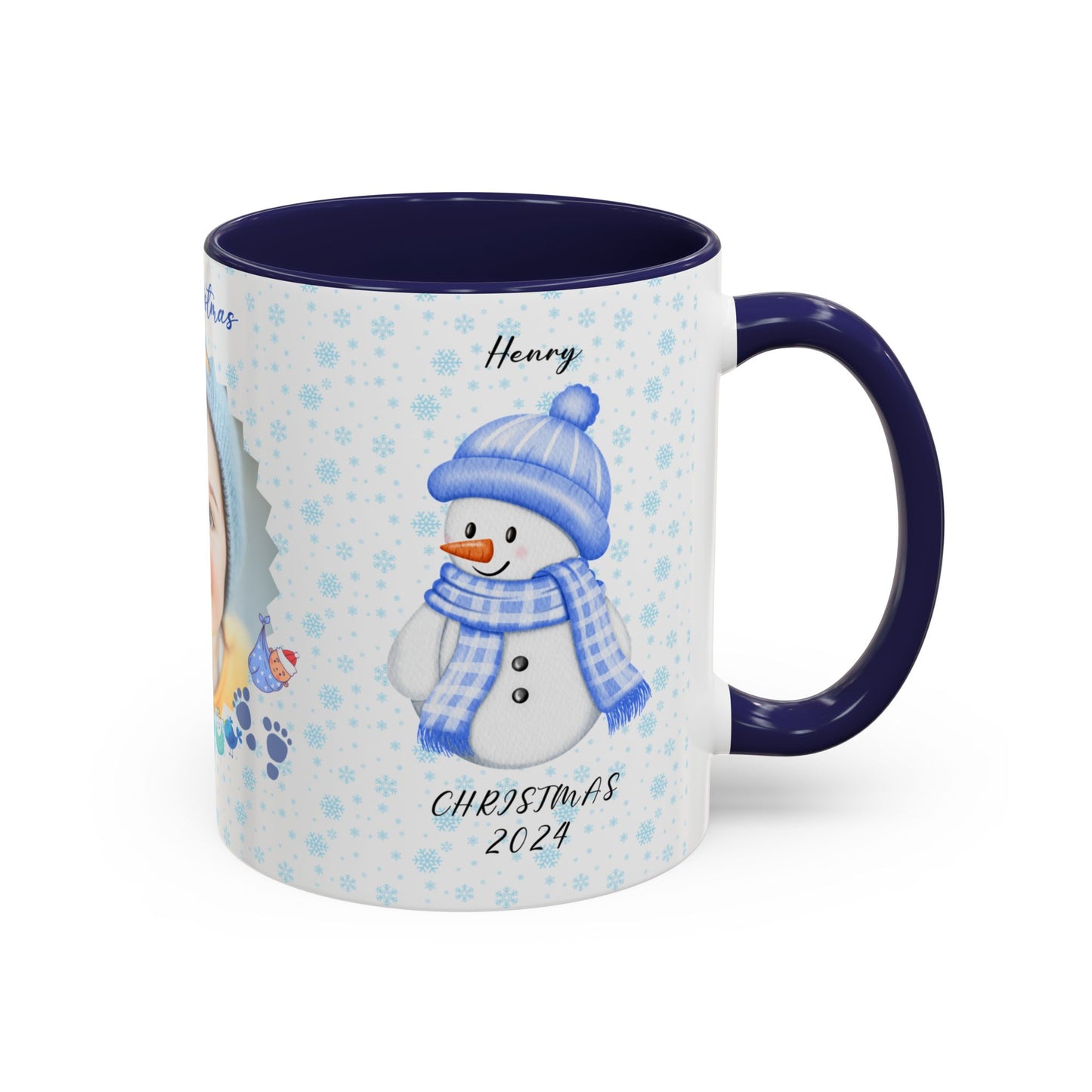 First Christmas, Baby boy, Customizable - Accent Coffee Mug (11, 15oz) - 10002