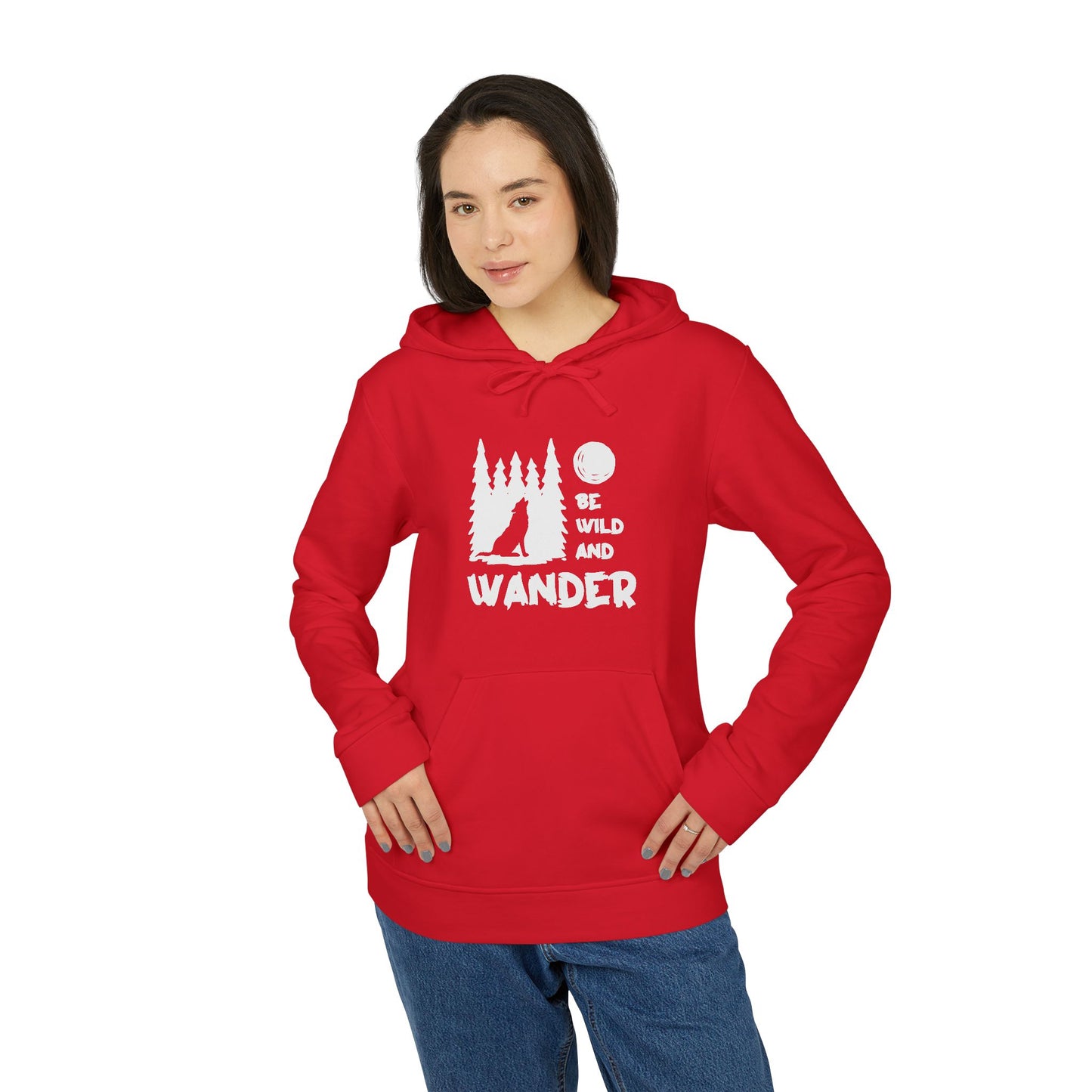 Camping: Be Wild & Wander - Adidas Unisex Fleece Hoodie - 10736