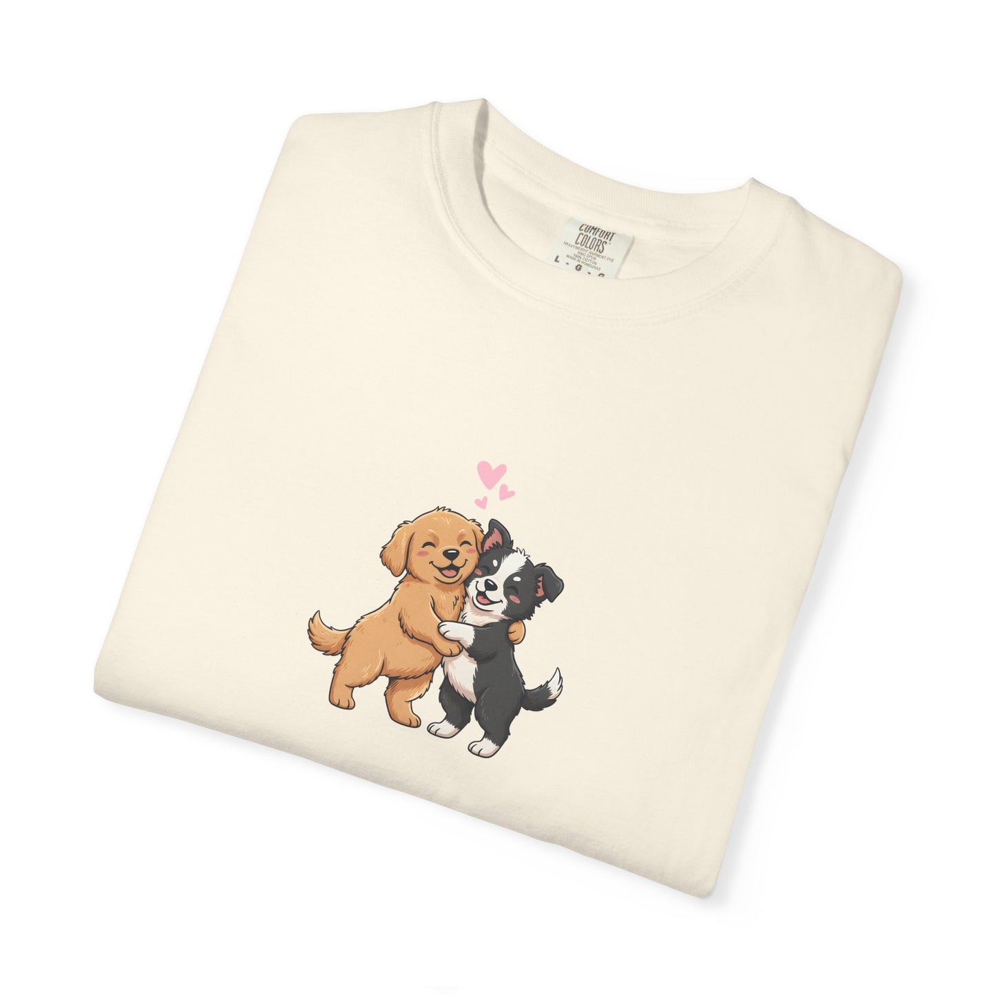 Cute Dogs Valentine Graphic T-Shirt — Custom Placement & Size | Couple Gift - 14756