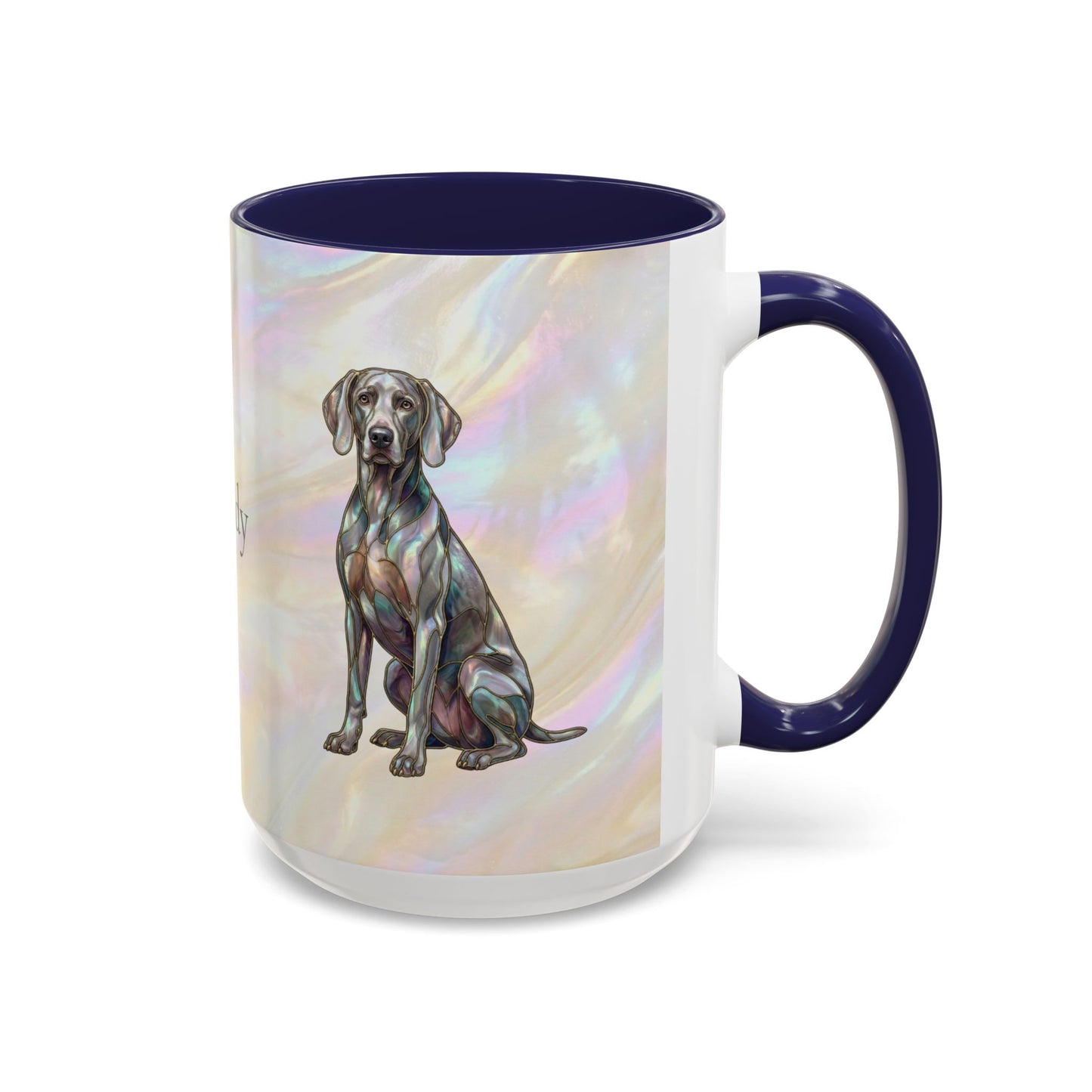 Weimaraner Accent Coffee Mug – Stained Glass Design 11/15oz - 14649
