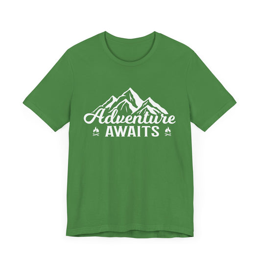 Camping: Adventure Awaits - Unisex Jersey Short Sleeve Tee