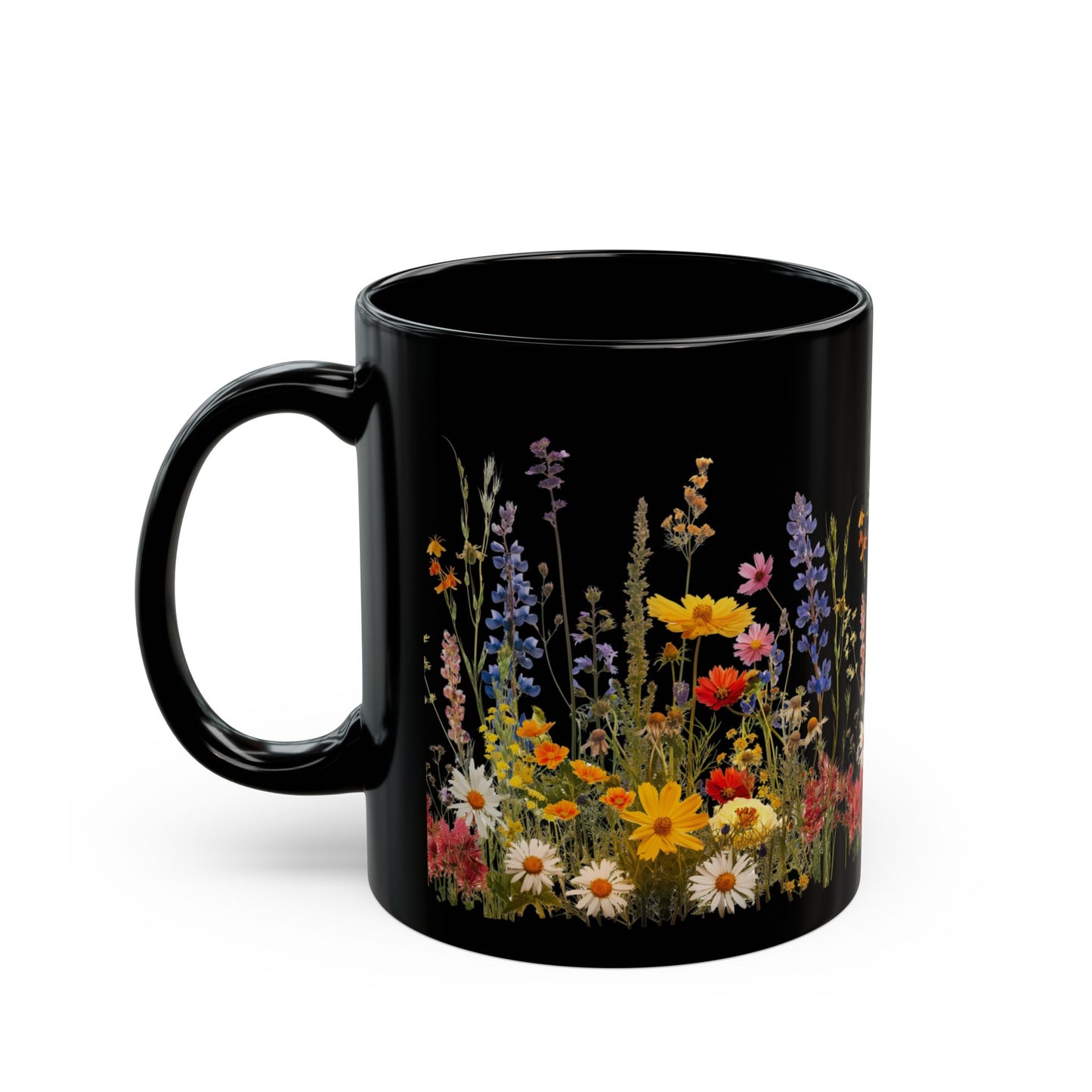 Wildflowers - Ceramic Black Mug (11oz, 15oz) - 10447