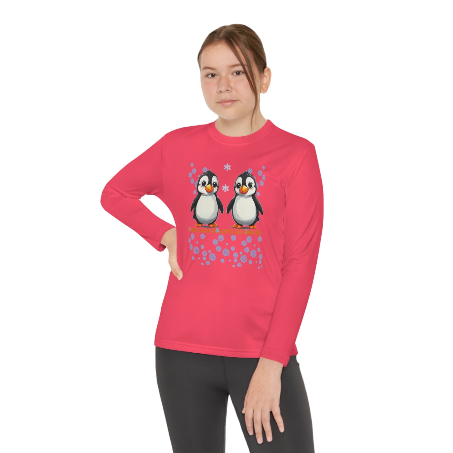 Penguin: Cool As Ice, Cute As Can Be - Youth Long Sleeve Competitor Tee