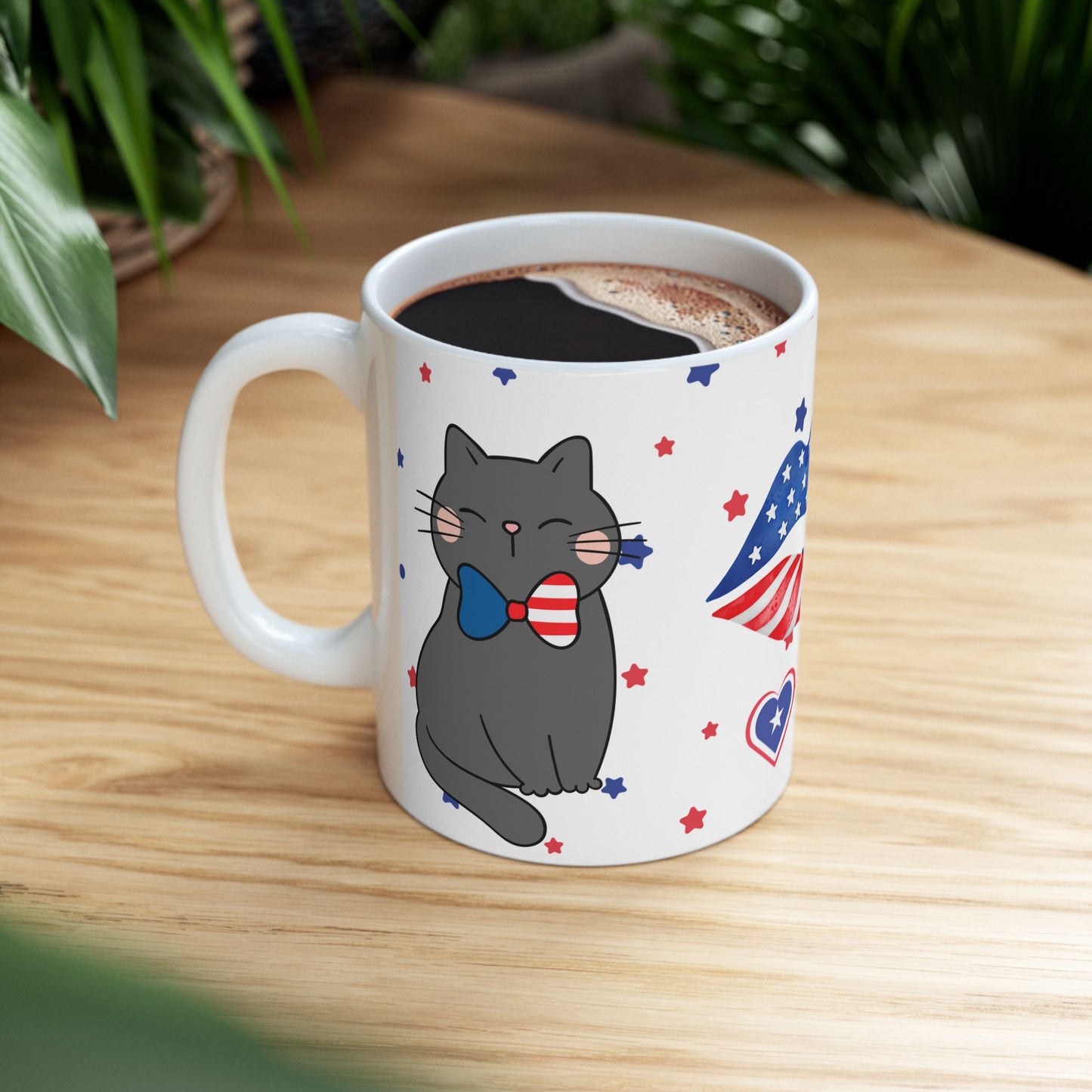 July 4, Cat's Love - Ceramic Mug, (11oz, 15oz) - 10588