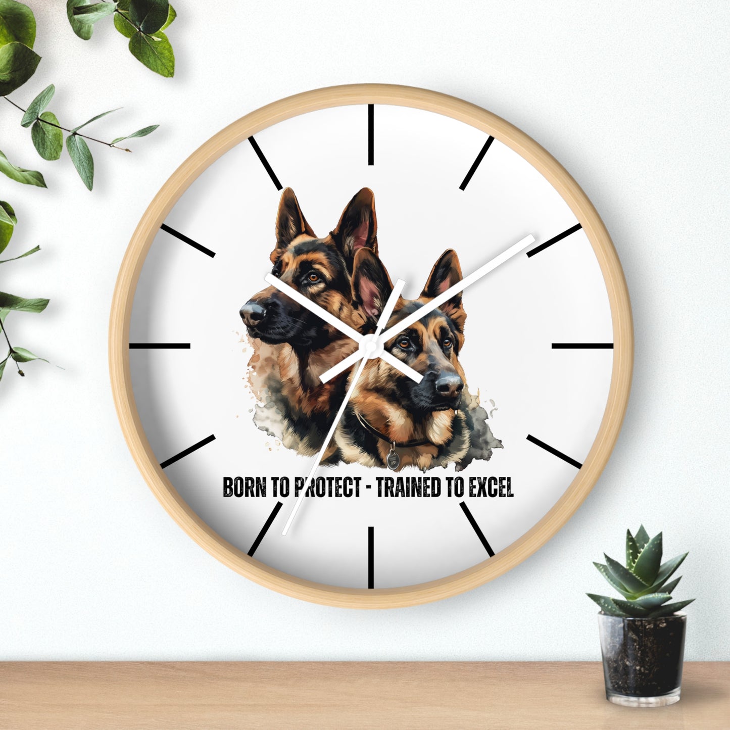 German Shepherds: Born to Protect - Wall Clock - 10513