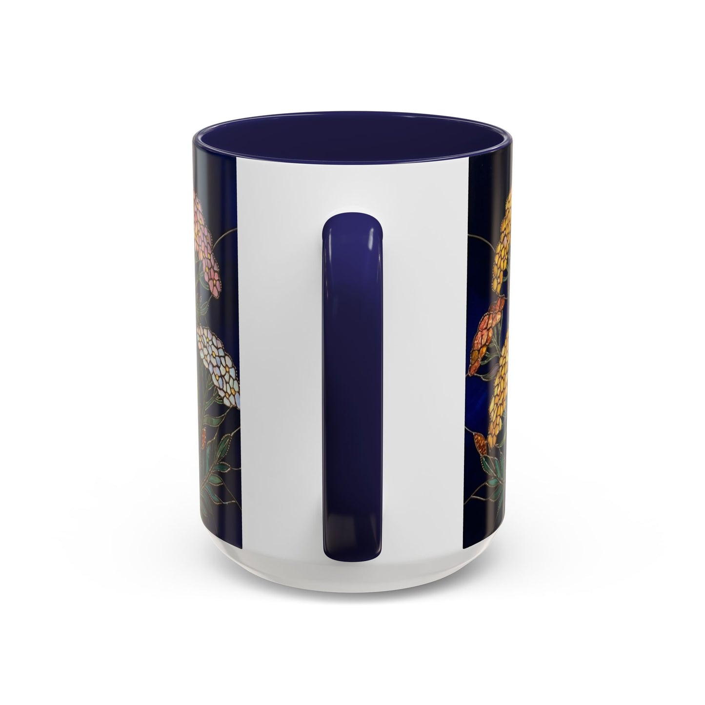 Yarrow Floral Accent Coffee Mug — Stained Glass Design (11/15oz) - 14590