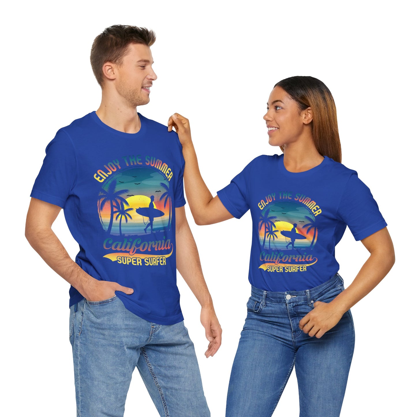 Enjoy The Summer California, Super Surfer - Unisex Jersey Short Sleeve Tee - 13244