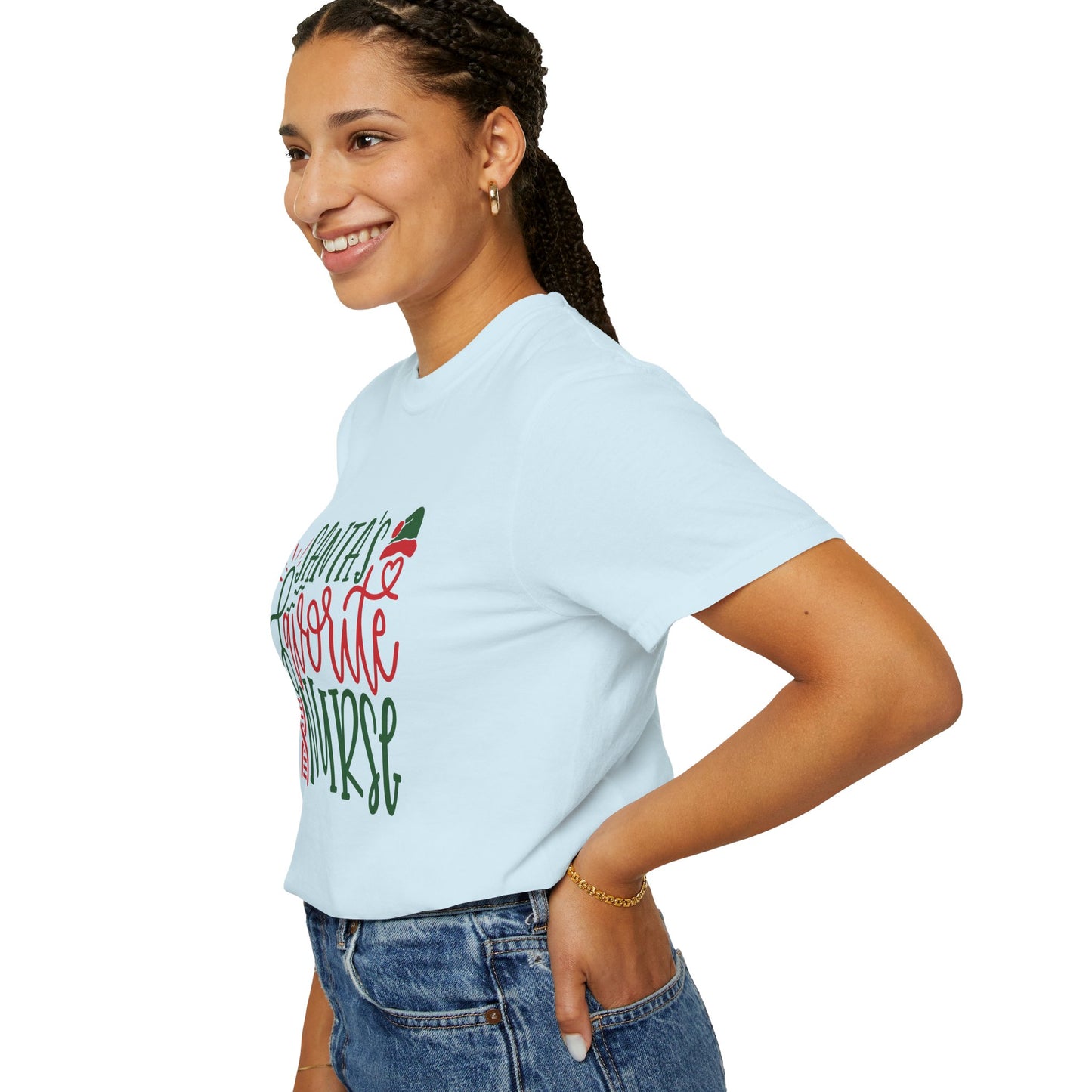 Santa's Favorite Nurse - Unisex Garment-Dyed T-shirt - 10352