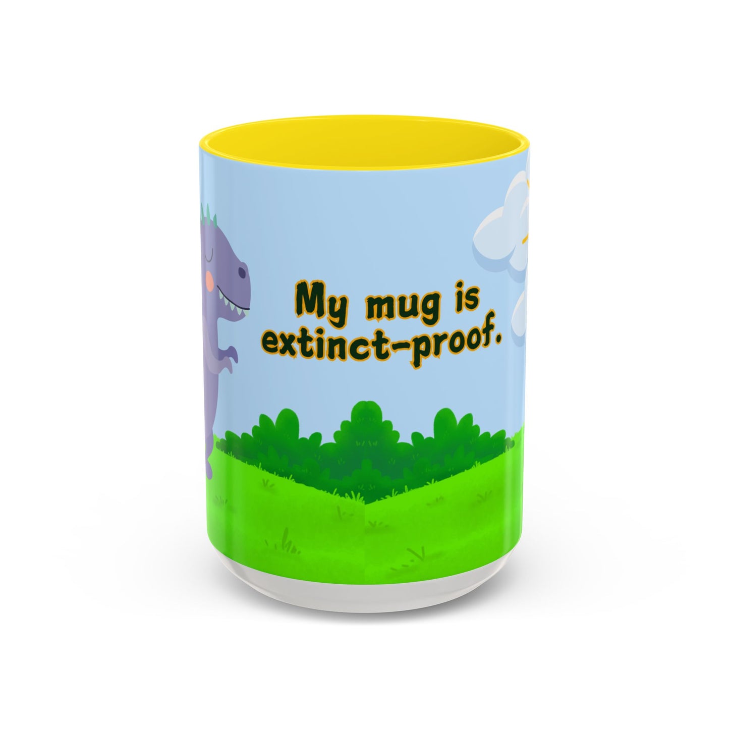 Baby Dinosaur, My Mug is Extinct-Proof - Accent Coffee Mug (11, 15oz) - 11114