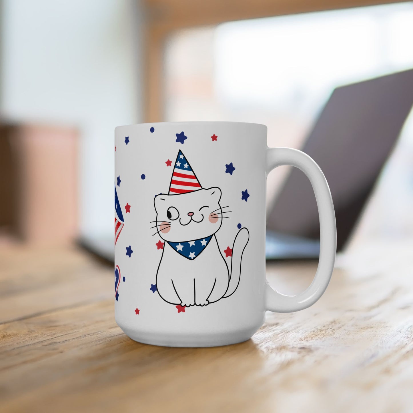 July 4, Cat's Love - Ceramic Mug, (11oz, 15oz) - 10588