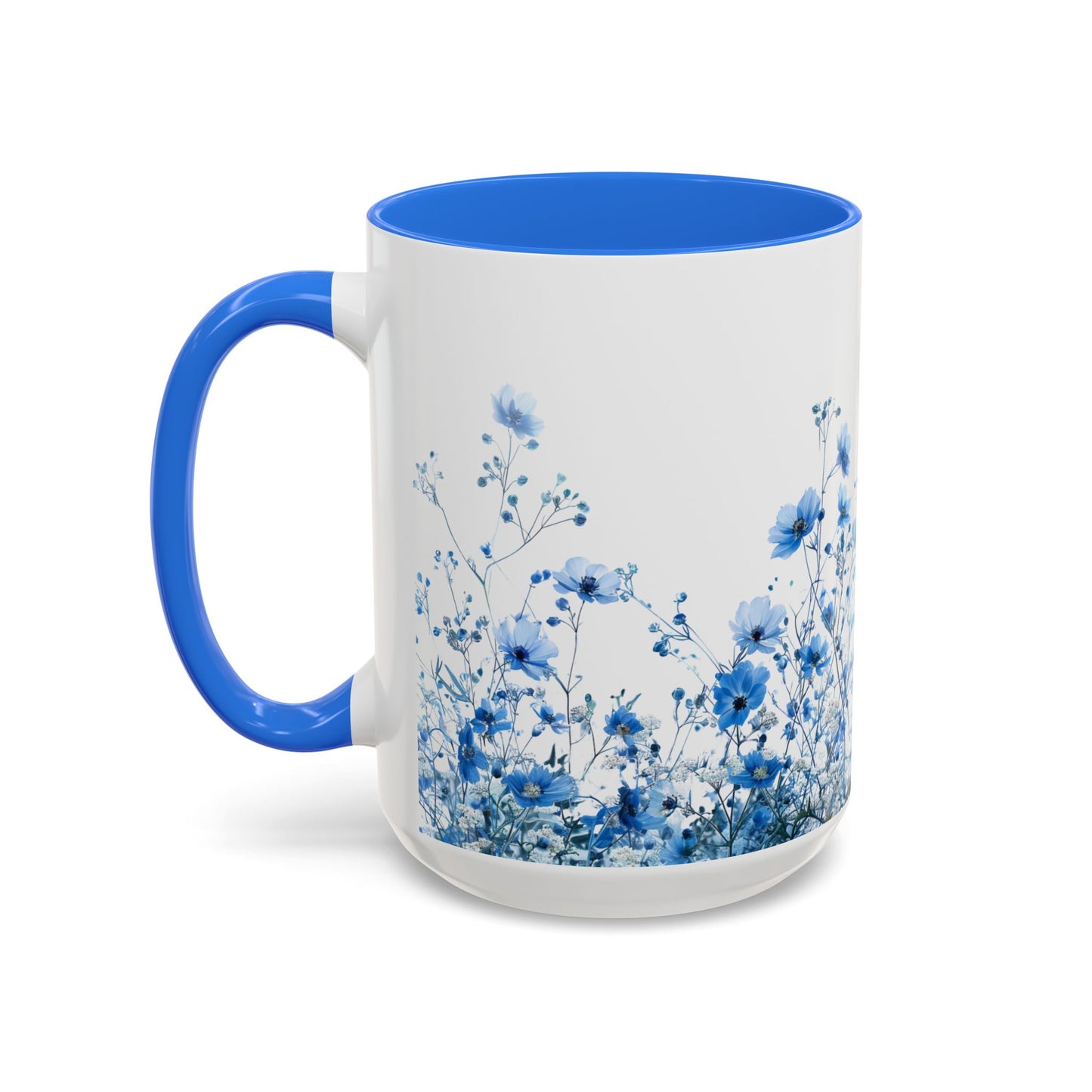 Field of Blue Flowers - Accent Coffee Mug (11, 15oz) - 10645