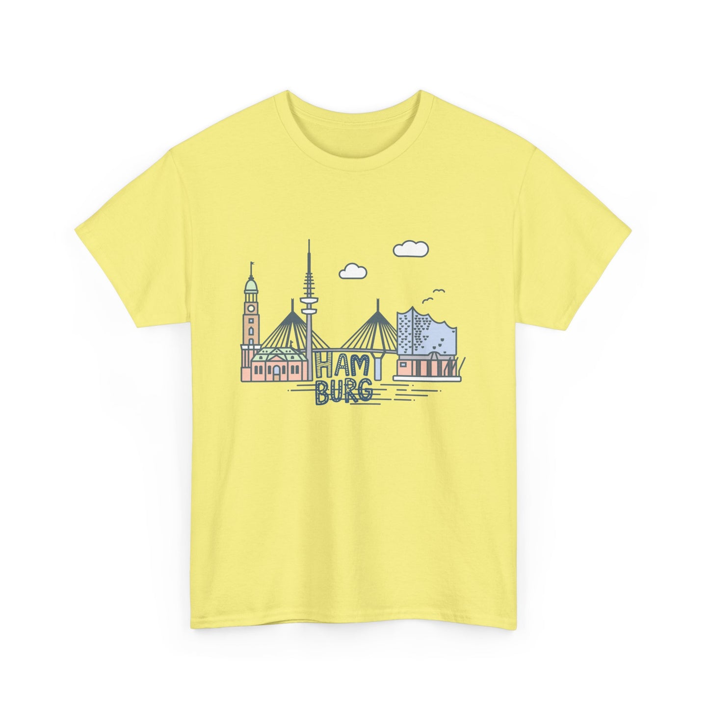Hamburg, Vintage-Inspired Unisex Heavy Cotton Tee - 12244