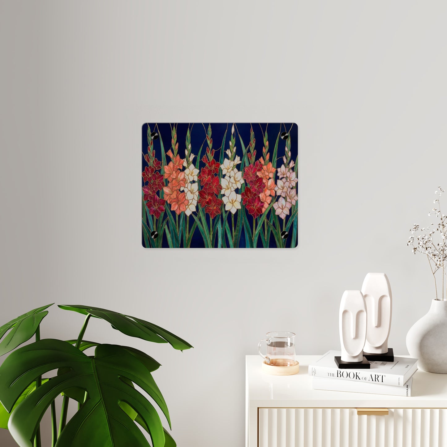 Gladiolus Floral Acrylic Wall Art Panel – Elegant Garden Blooms Home Decor - 14606