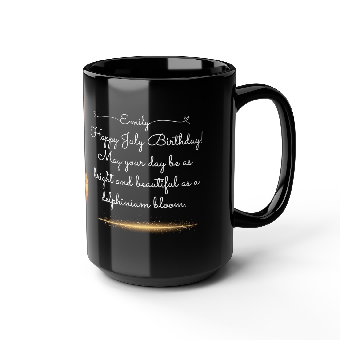 Happy Birthday - July Customized Ceramic Black Mug (11oz, 15oz)