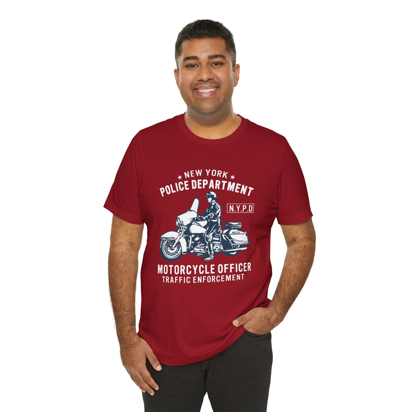 NY Police Department, Motorcycle Officer - Unisex Jersey Short Sleeve Tee