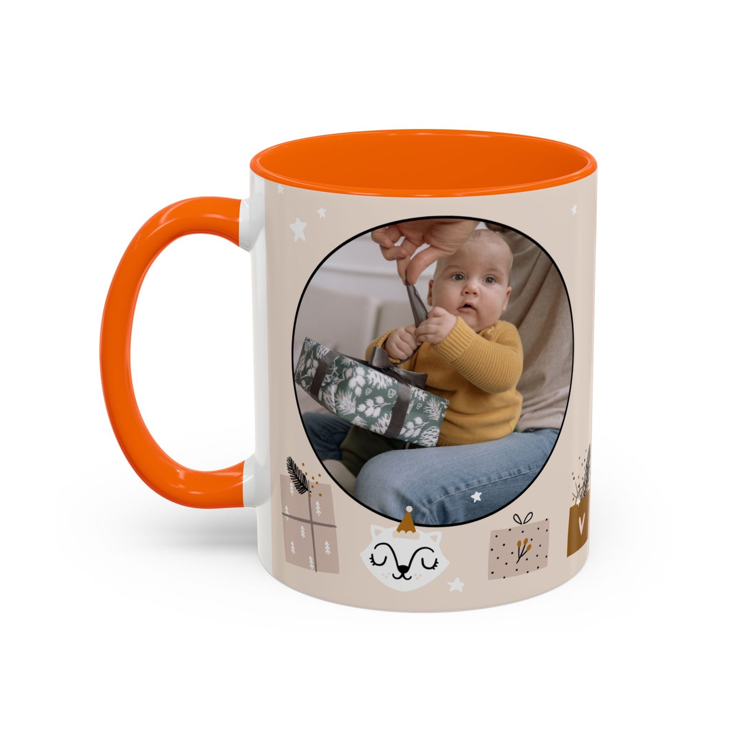 My First Christmas, Customizable - Accent Coffee Mug (11, 15oz) - 10860