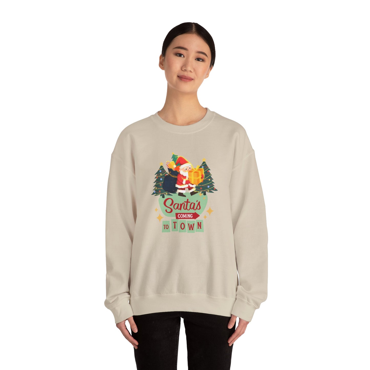 Santa's Coming to Town - Unisex Heavy Blend™ Crewneck Sweatshirt