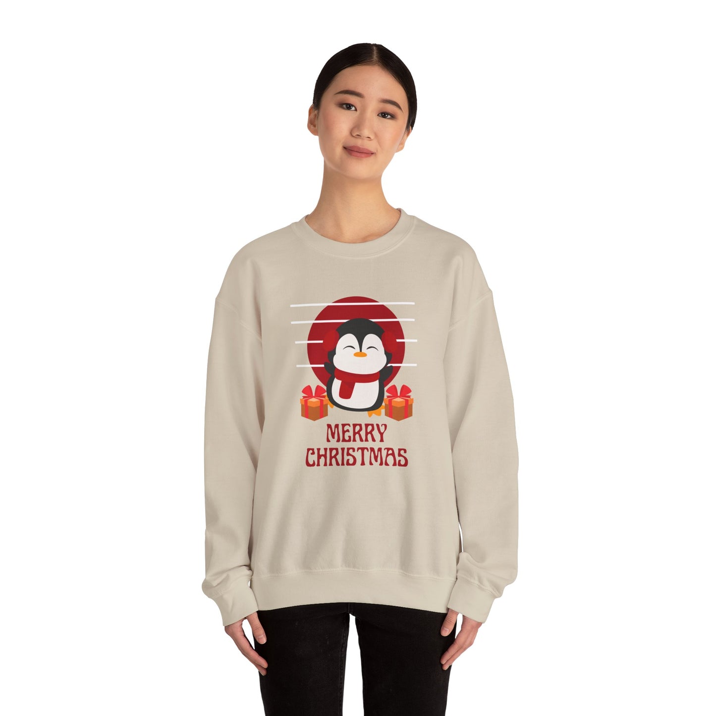 Penguin, Merry Christmas - Unisex Heavy Blend™ Crewneck Sweatshirt