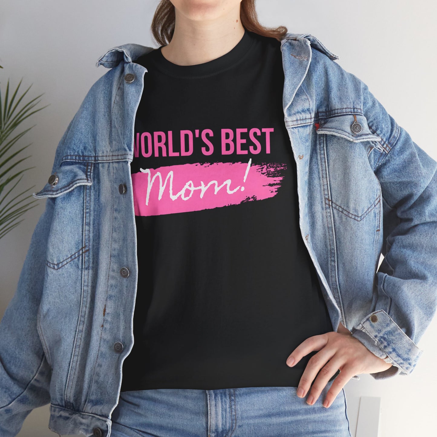 World’s Best Mom Shirt – Pink Brushstroke Mother’s Day Gift Tee - 14874