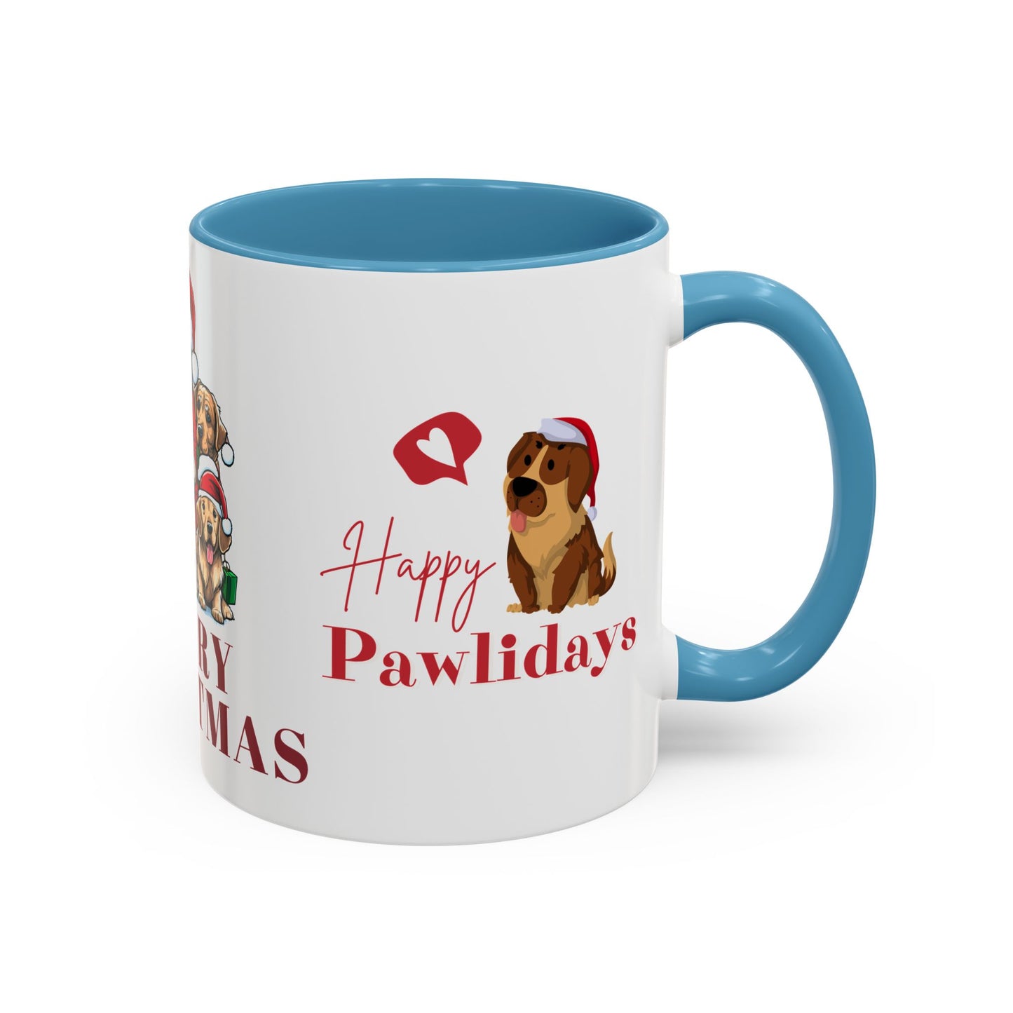 Dogs, Merry Christmas - Accent Coffee Mug (11, 15oz)