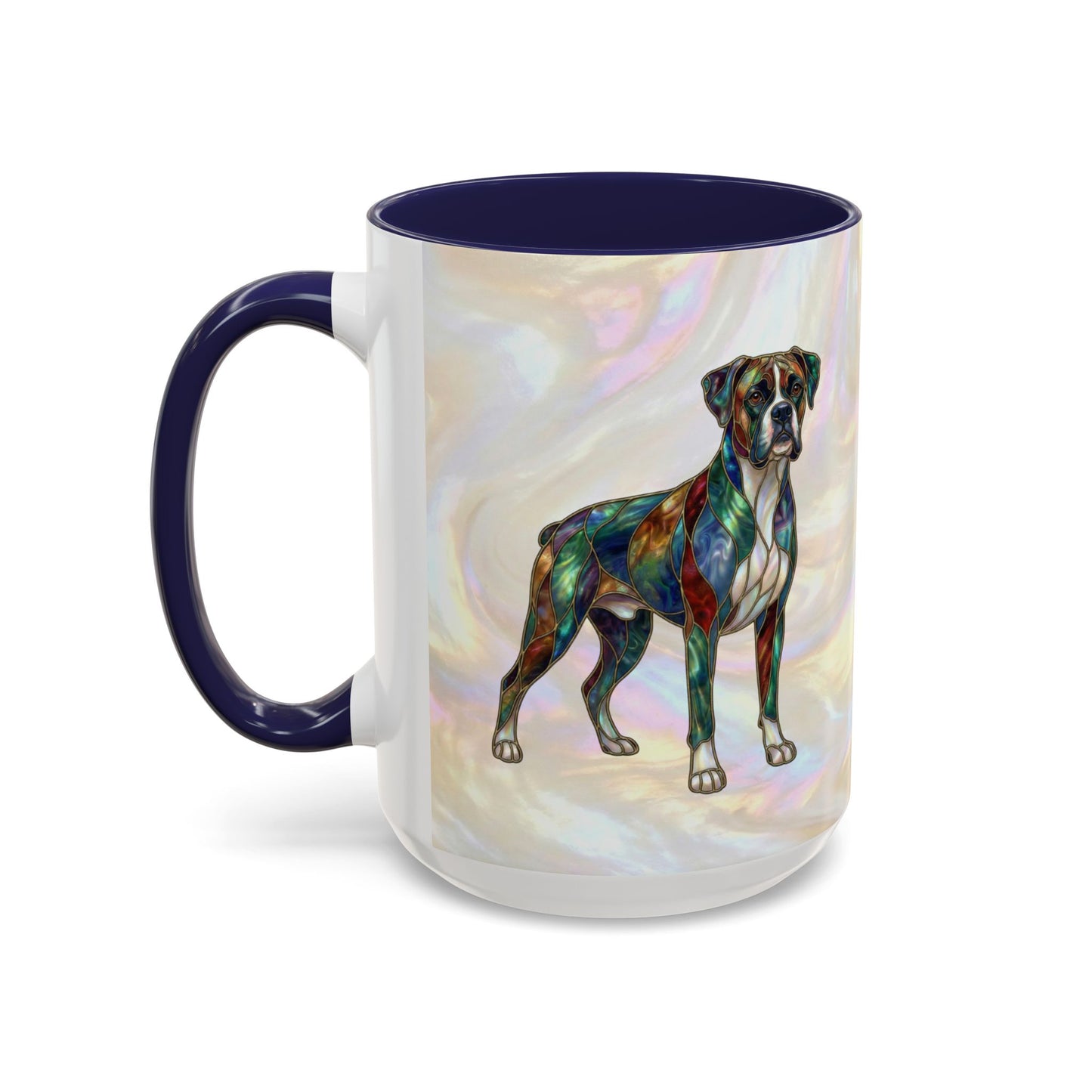 Boxer Accent Coffee Mug -Stained Glass Style (11/15oz) - 14621