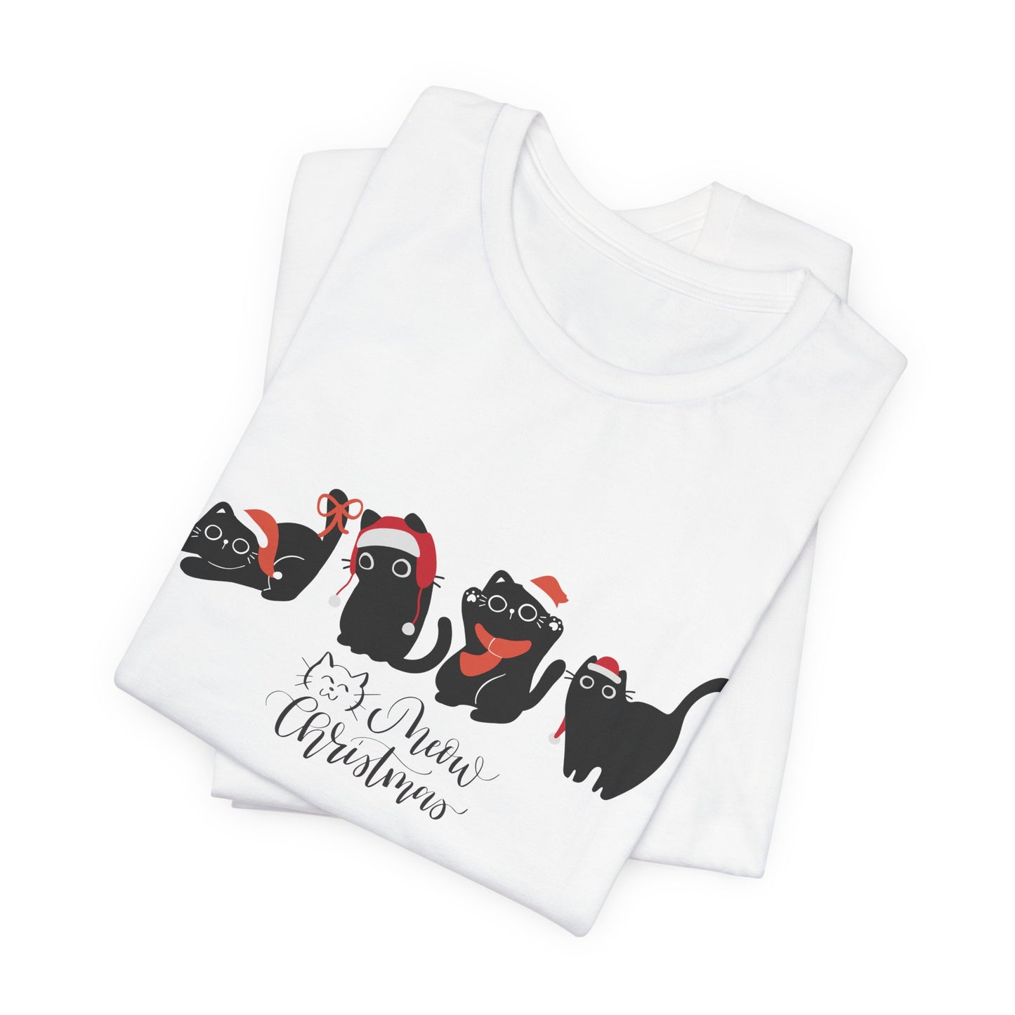 Black Cats, Meow Christmas - Unisex Jersey Short Sleeve Tee - 10076