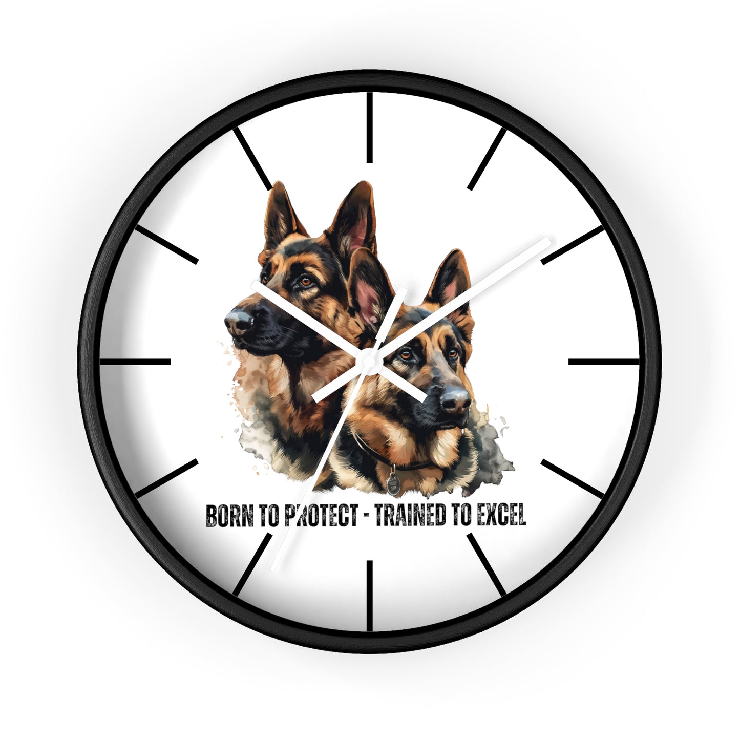 German Shepherds: Born to Protect - Wall Clock