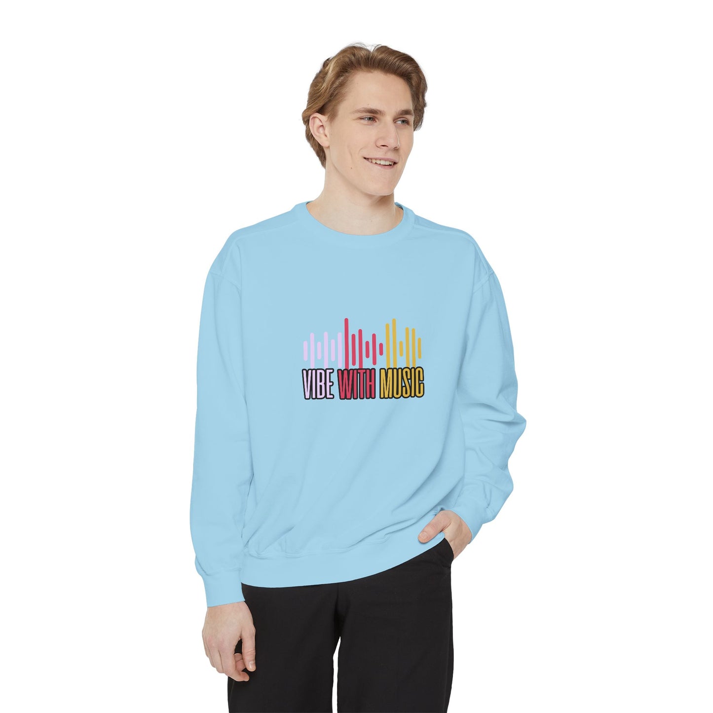 Vibe with Music - Unisex Garment-Dyed Sweatshirt - 10624