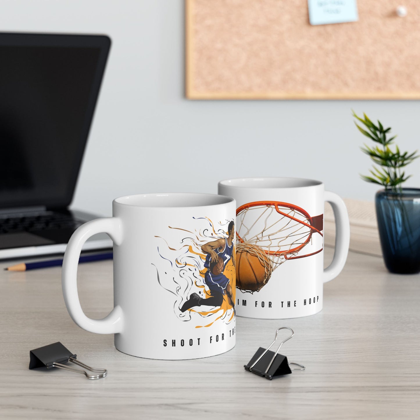 Shoot for the Stars, Aim for the Hoop, Basketball Lovers - Ceramic Mug (11oz, 15oz) - 10135