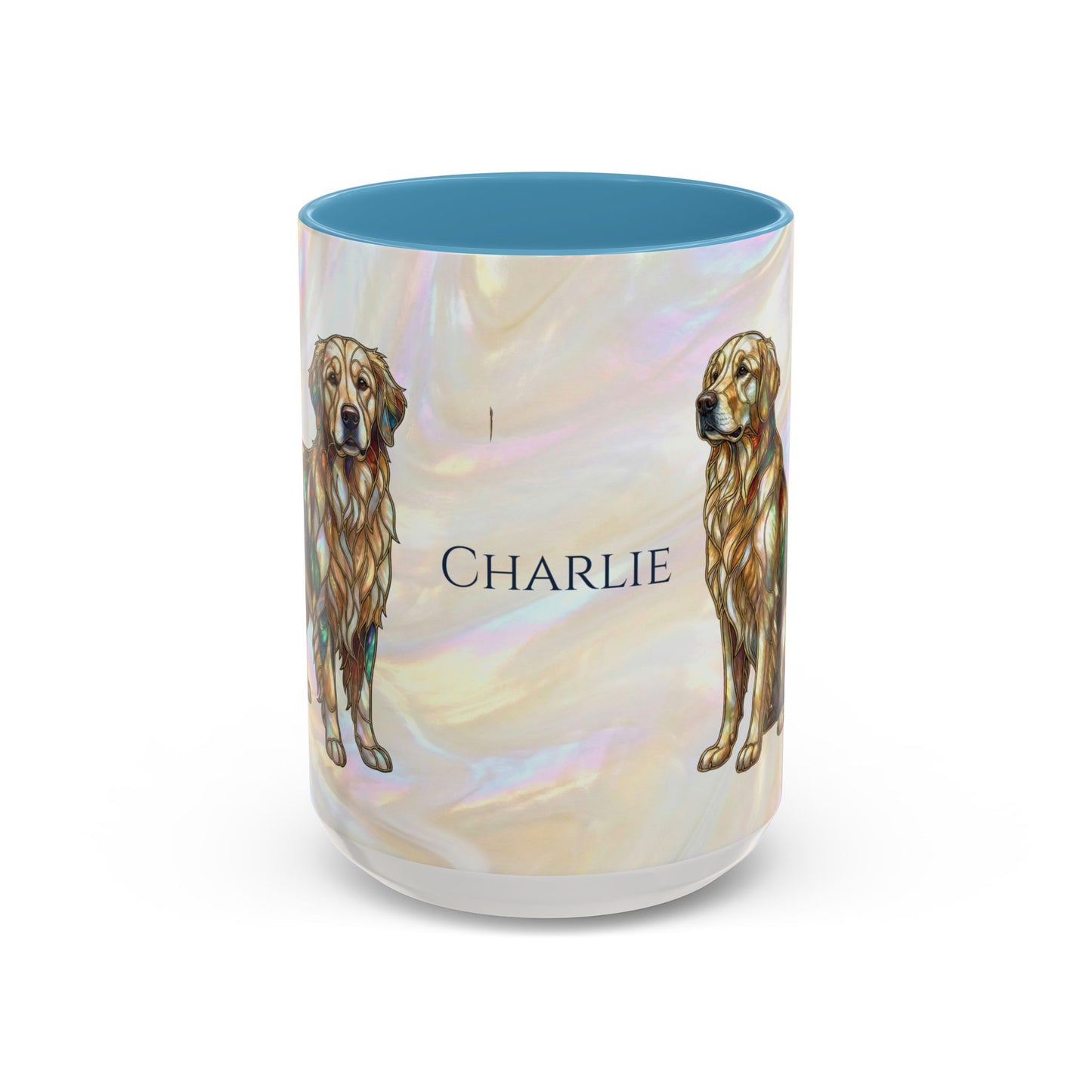 Personalized Golden Retriever Coffee Mug - Stained Glass Design 11/15oz - 14534