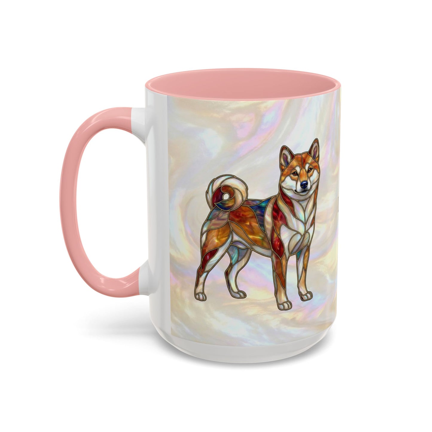 Shiba Inu Accent Coffee Mug – Stained Glass Design 11/15oz - 14646