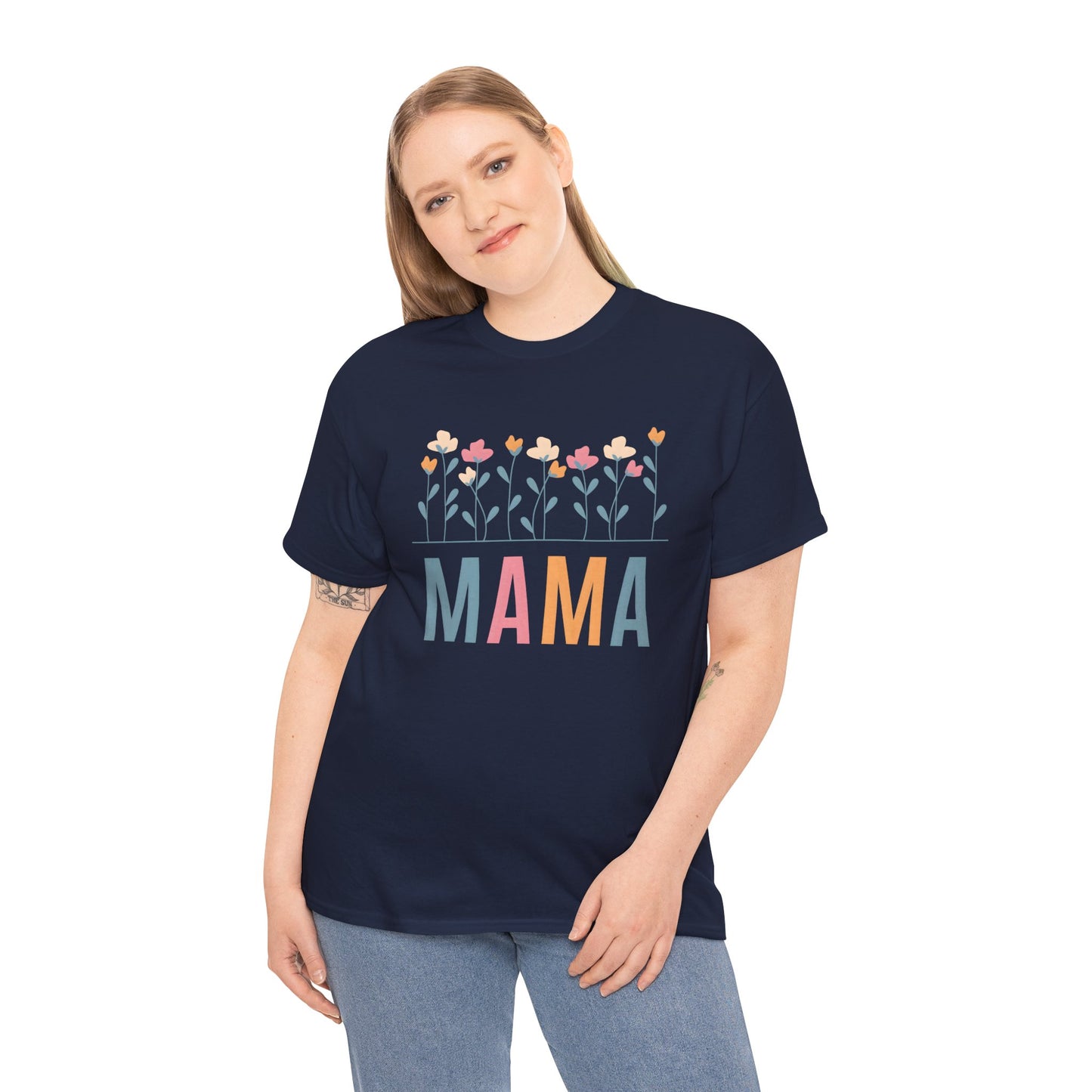 Mama Floral T-Shirt — Colorful Spring Flowers "MAMA" Tee for Mothers' Day - 14876