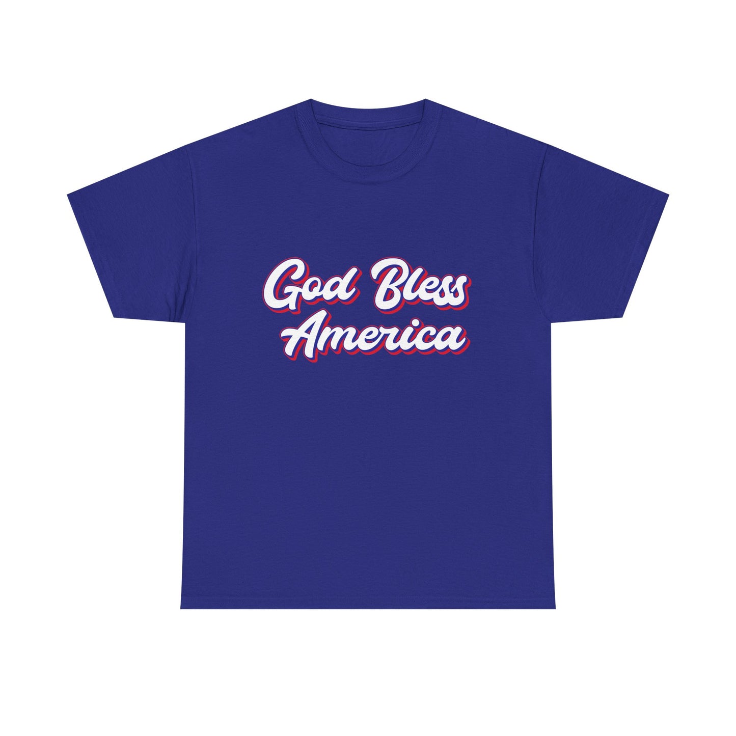 God Bless America Unisex Heavy Cotton Tee | Patriotic Shirt, American Pride Apparel, 4th of July Outfit, Gift for Veterans, Summer - 13655