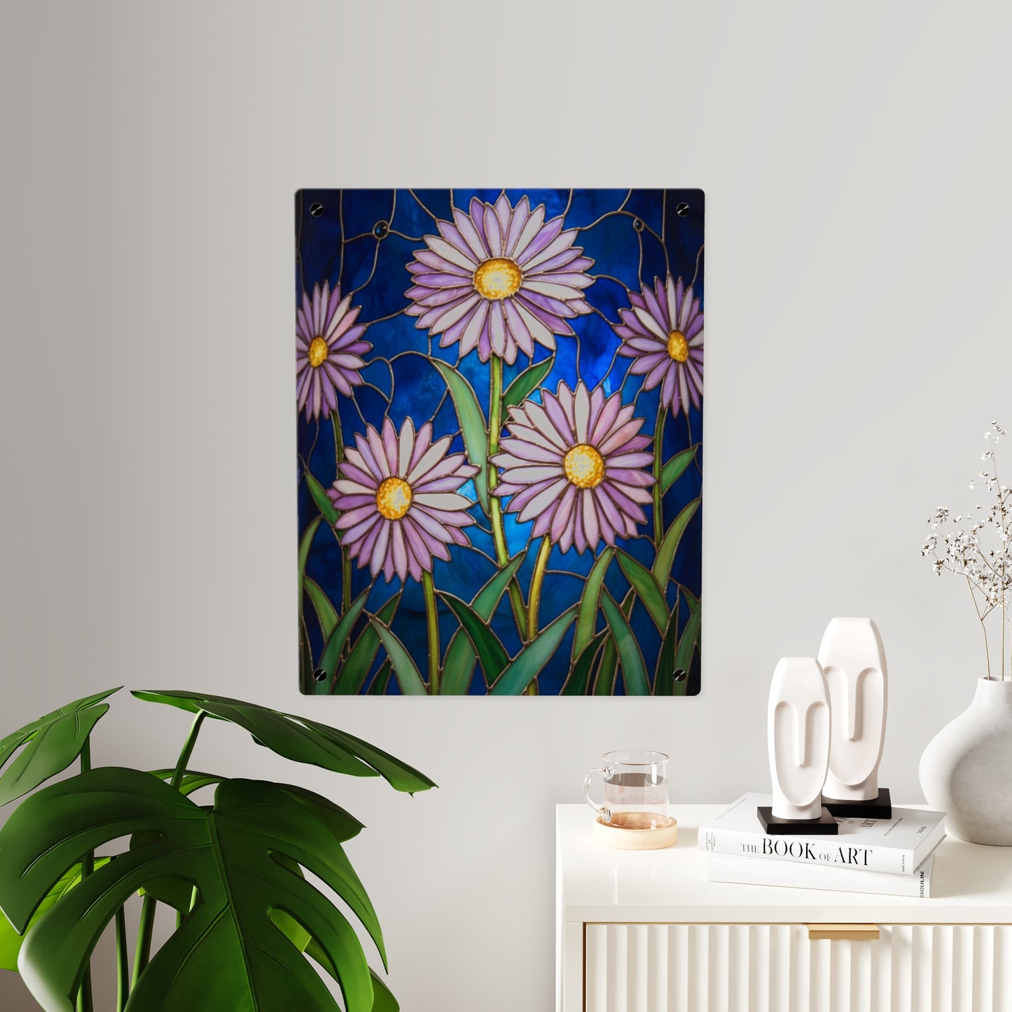 Aster Field Acrylic Wall Art Panel — Floral Home Décor - 14607
