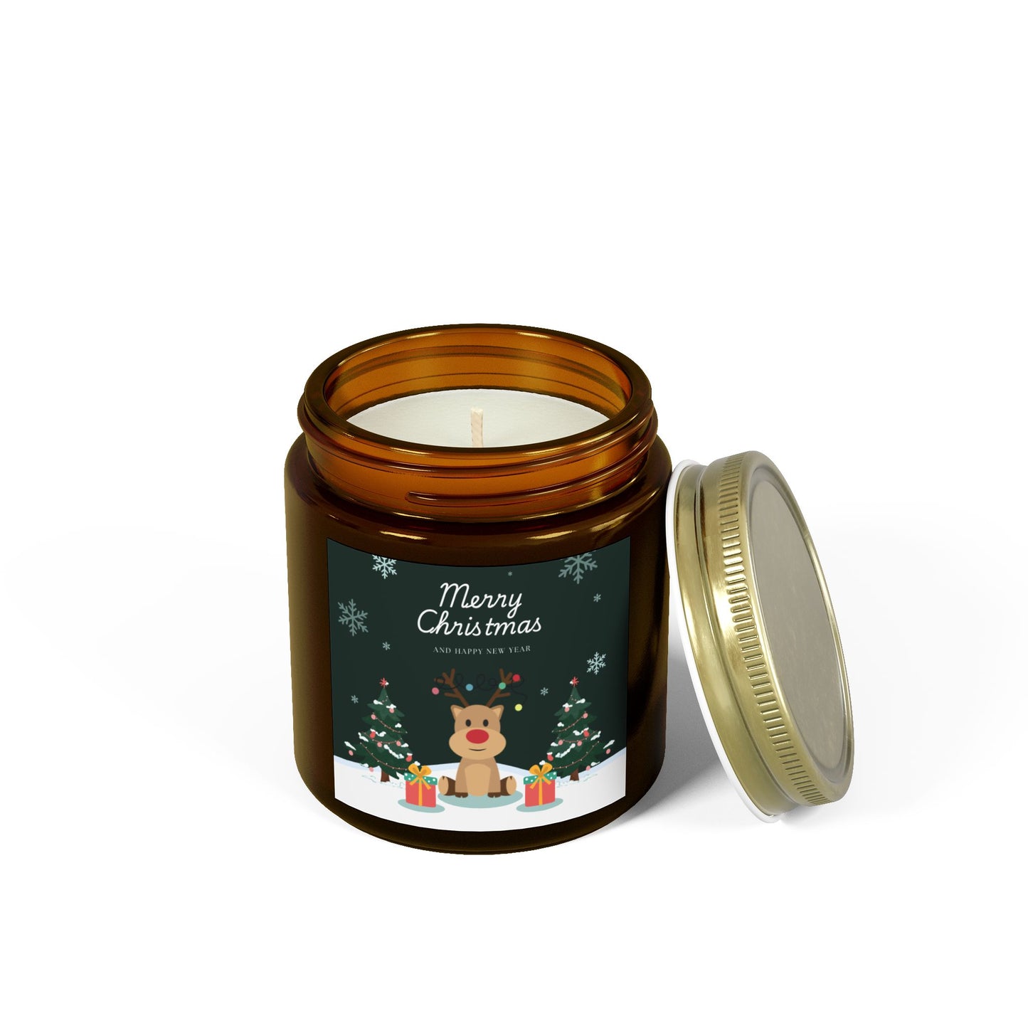 Merry Christmas, Happy New Year - Scented Candles, Coconut Apricot Wax (4oz, 9oz)