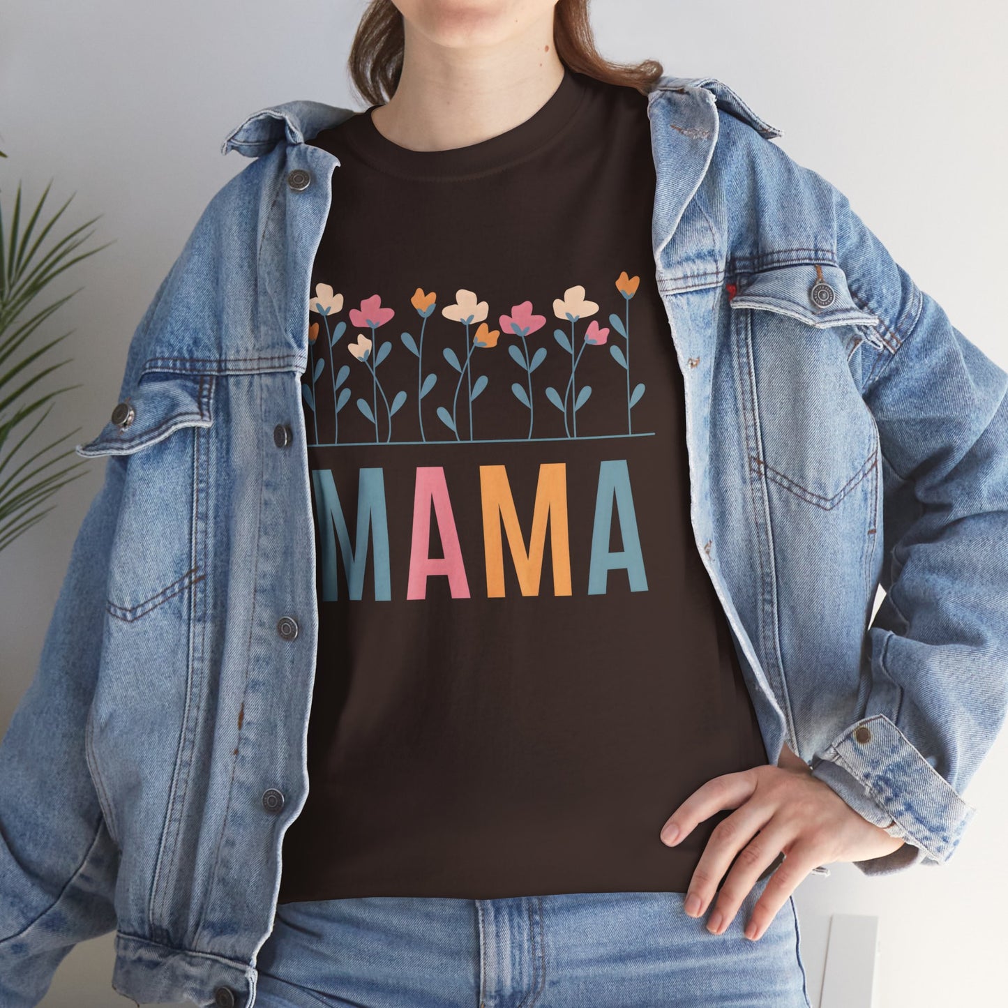 Mama Floral T-Shirt — Colorful Spring Flowers "MAMA" Tee for Mothers' Day - 14876