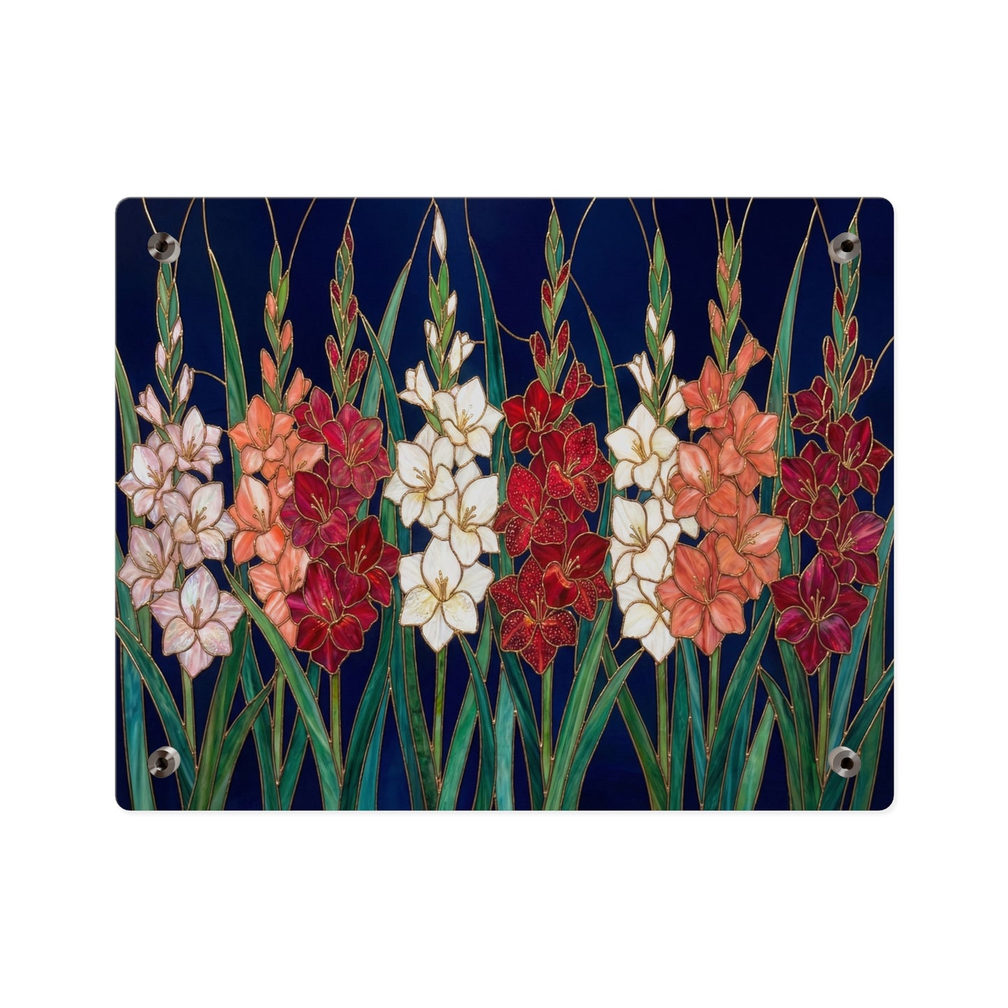 Gladiolus Floral Acrylic Wall Art Panel – Elegant Garden Blooms Home Decor - 14606